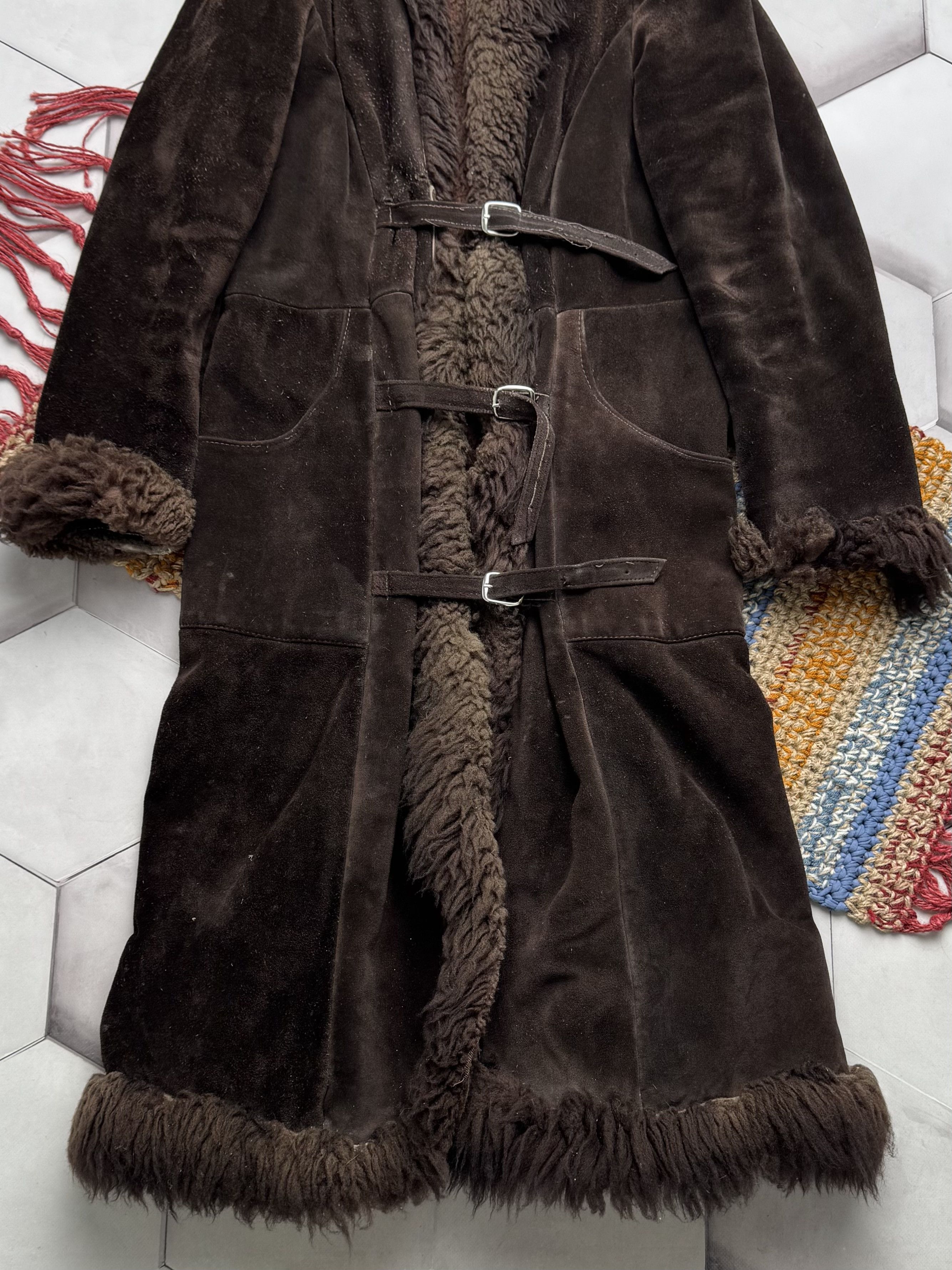 Vintage Vintage 80's Thrashed Suede Coat (E4) Size L / US 10 / IT 46 - 3 Thumbnail
