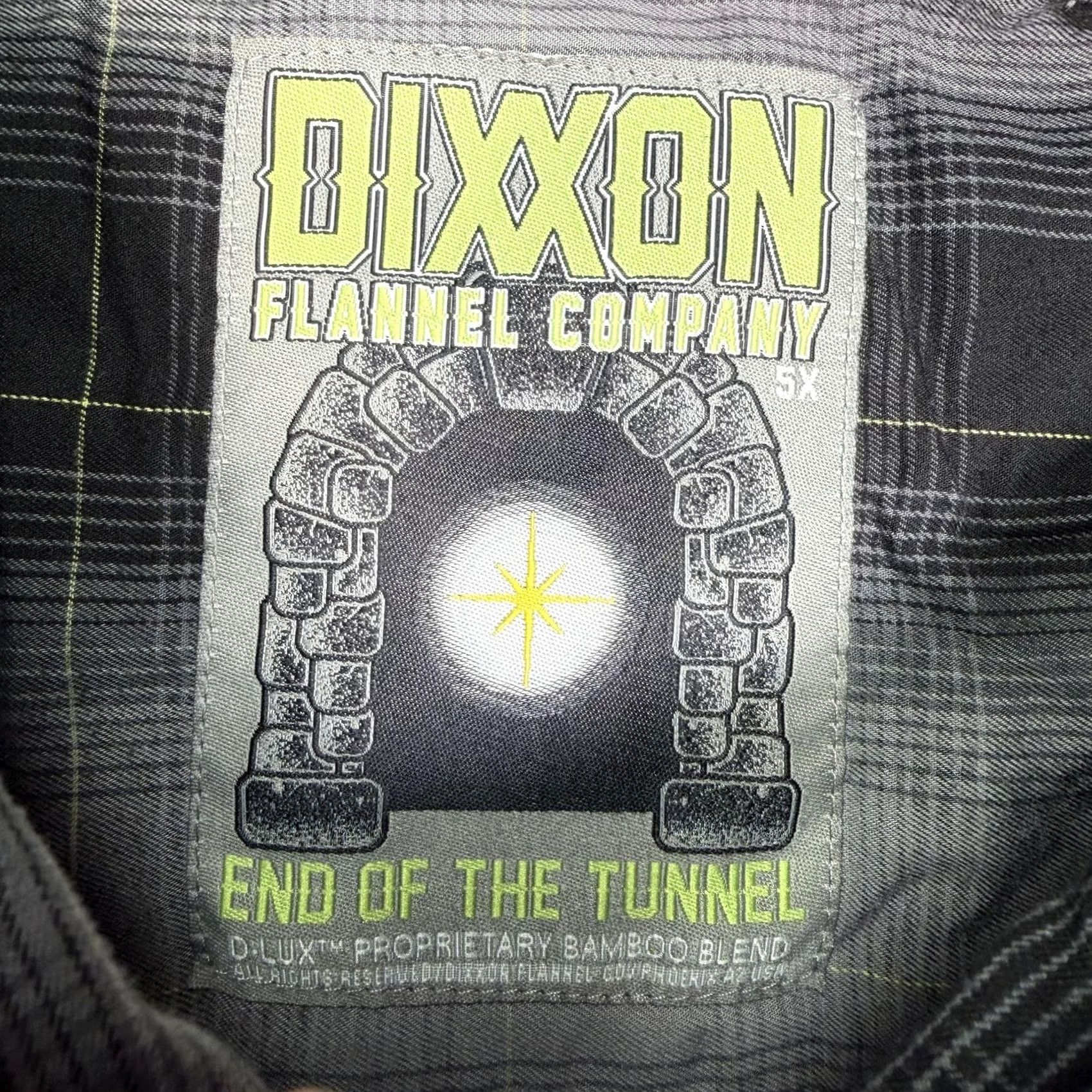 Vintage Dixxon Shirt Mens 5XL Gray End Of The Tunnel Plaid Short Sleeve Snap Button Up Size US XXL / EU 58 / 5 - 2 Thumbnail