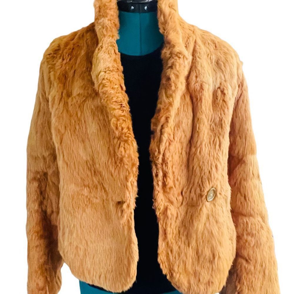 Vintage FUR COAT Y2K Vintage SPLIT END LTD. British Tan Genuine Rabb Size S / US 4 / IT 40 - 6 Thumbnail