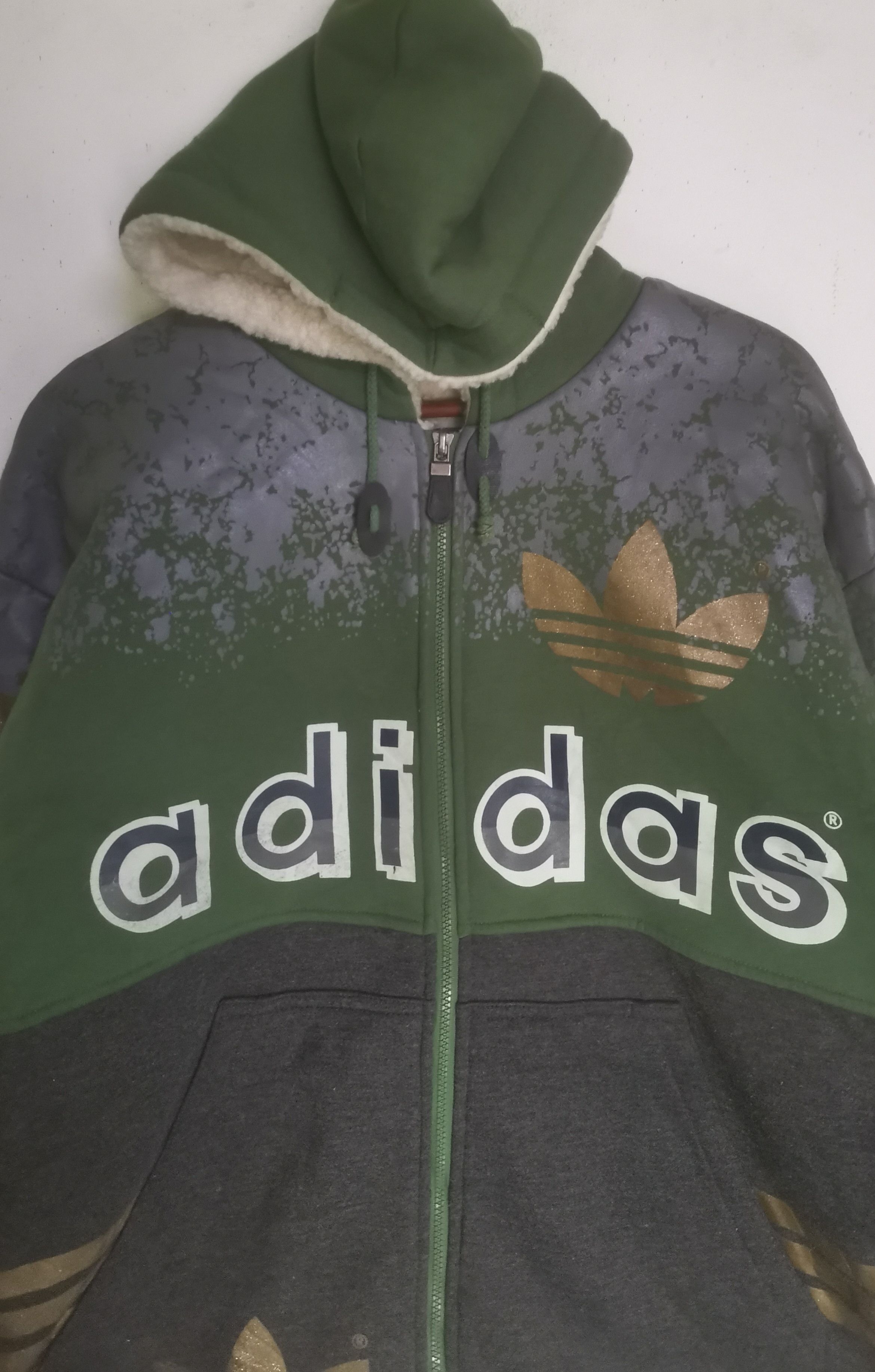 Adidas × Vintage Rare vintage Adidas three stripes big logo hoodies Size US L / EU 52-54 / 3 - 2 Thumbnail