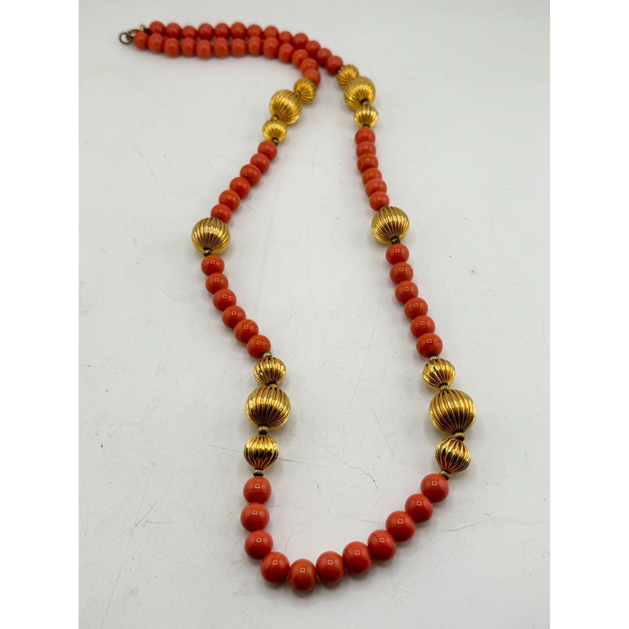 Vintage Vintage orange gold beaded necklace Size ONE SIZE - 2 Thumbnail