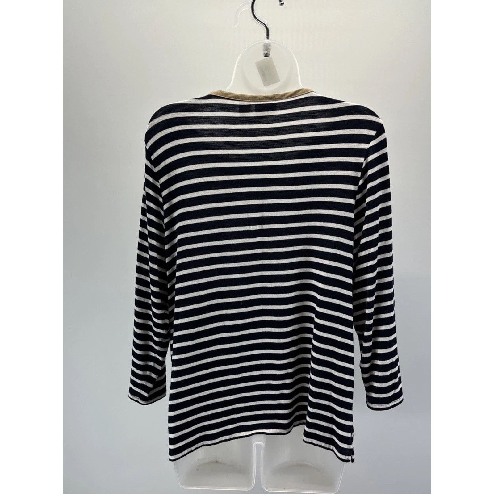 Chicos Chico's Indigo White Jumper Top Faux Suede Trim Size 2 Size L / US 10 / IT 46 - 4 Thumbnail