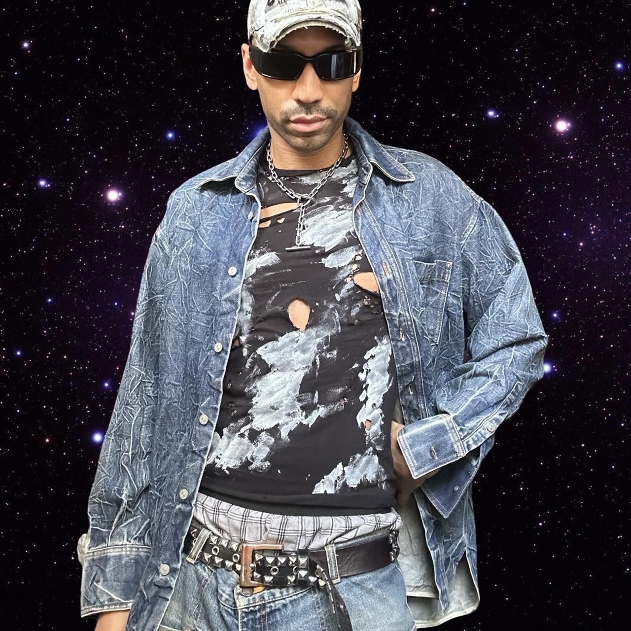 Calvin Klein ASTROBOI* x Calvin Klein Black Paint Grunge T-shirt - Small Size US S / EU 44-46 / 1 - 2 Thumbnail