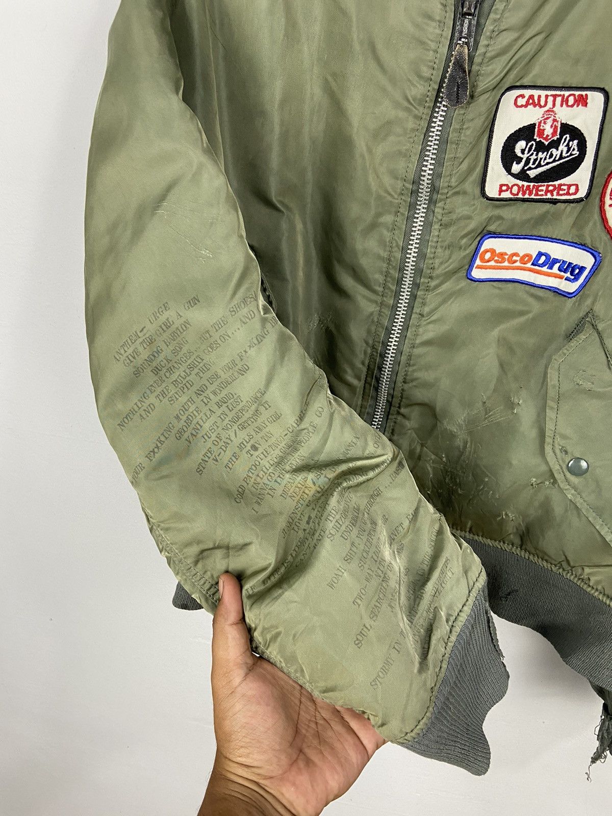 Alpha Industries MA 1 Crazy Design The Wildhearts Worn Distressed Jacket Size US L / EU 52-54 / 3 - 12 Thumbnail