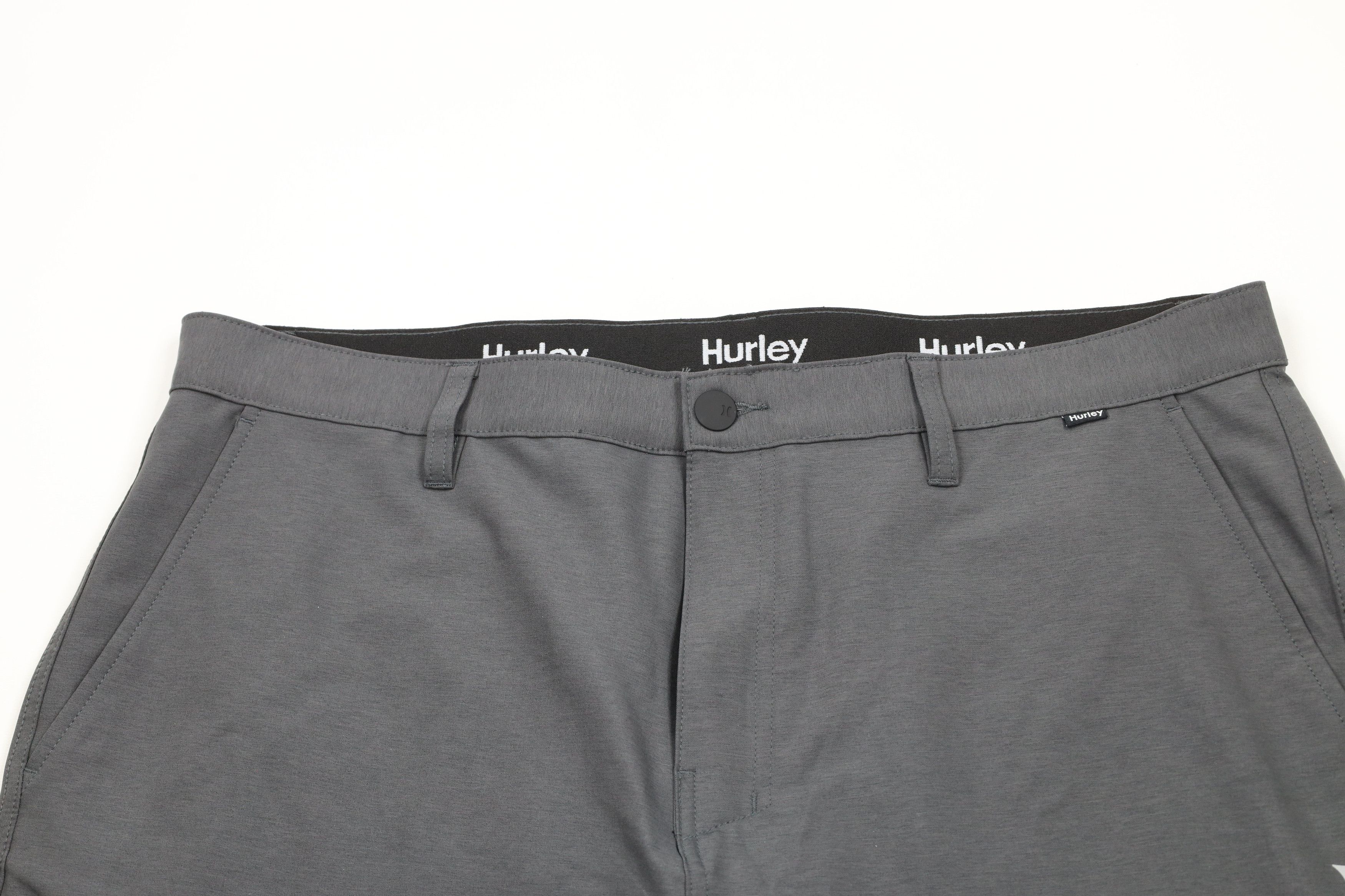 Hurley × Vintage Hurley Spell Out Reflective Logo Stretch Shorts Heather Gray Size US 38 / EU 54 - 2 Thumbnail