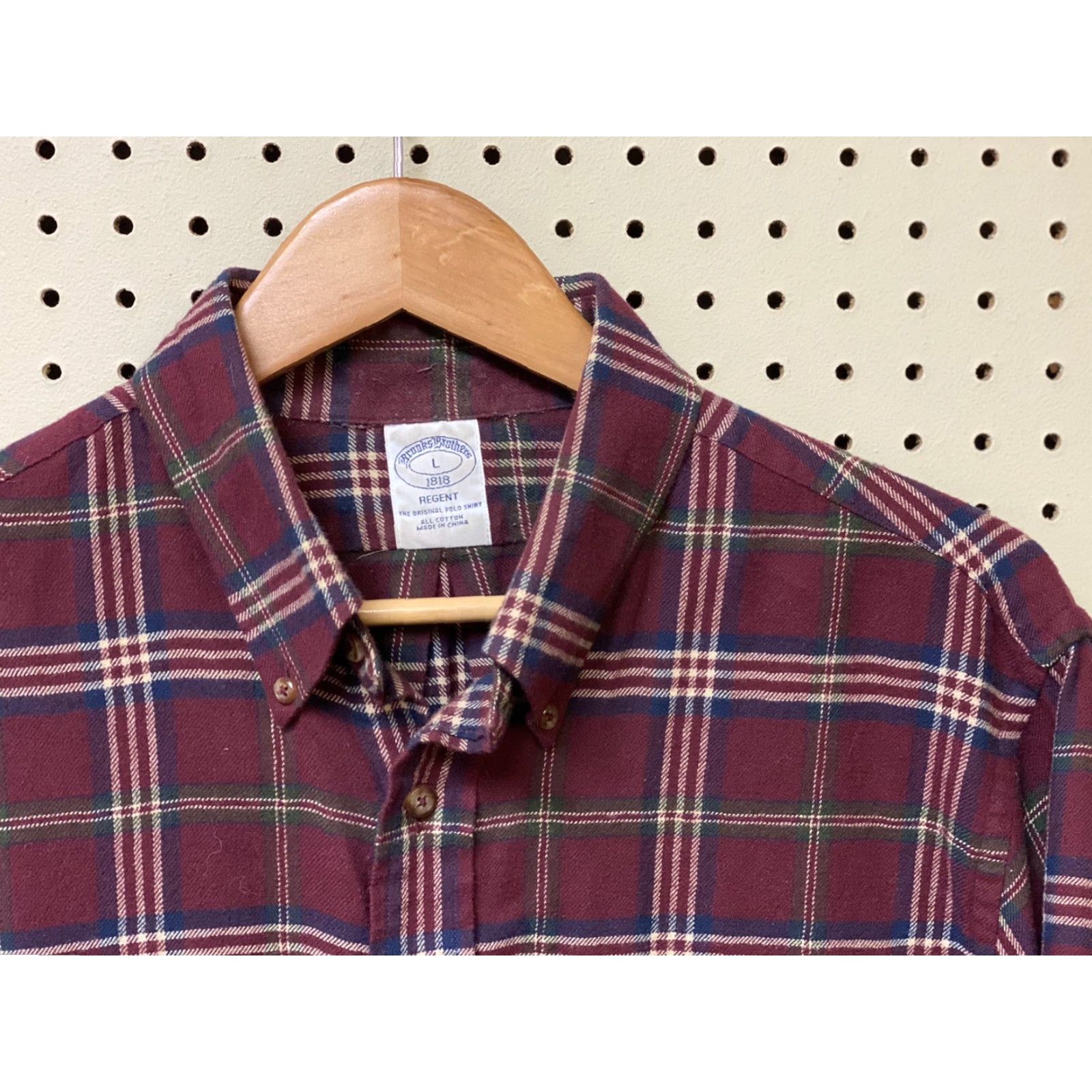 Brooks Brothers Brooks Brothers 1818 Cotton Long Sleeve Button Plaid Shirt Maroon Blue Large L Mens Shirt Plaid Button-Up Button-Down Pattern Size US L / EU 52-54 / 3 - 4 Thumbnail