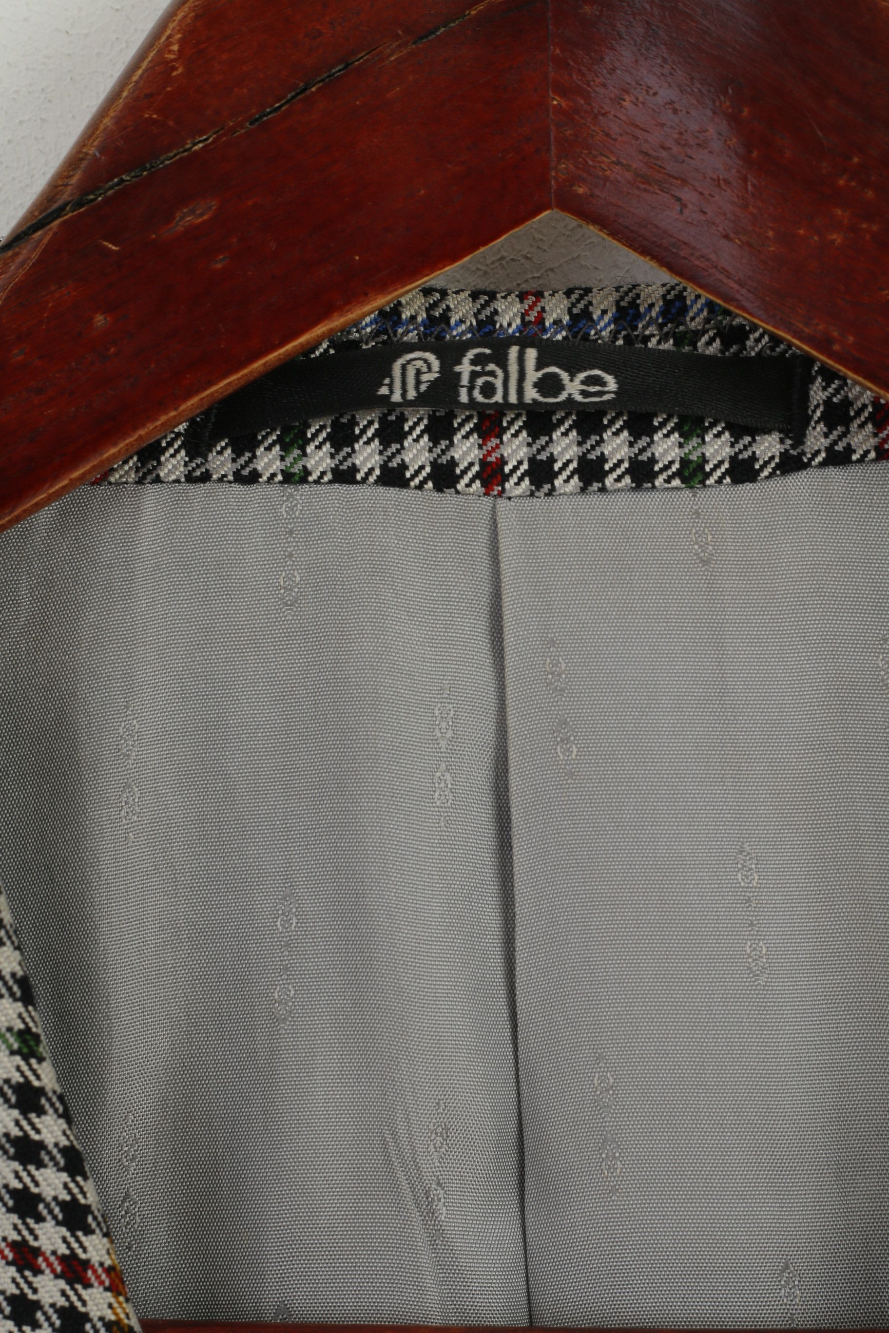 Vintage Falbe Dormeuil Men 38 Blazer Wool Houndstooth 7309 Size 38R - 5 Thumbnail