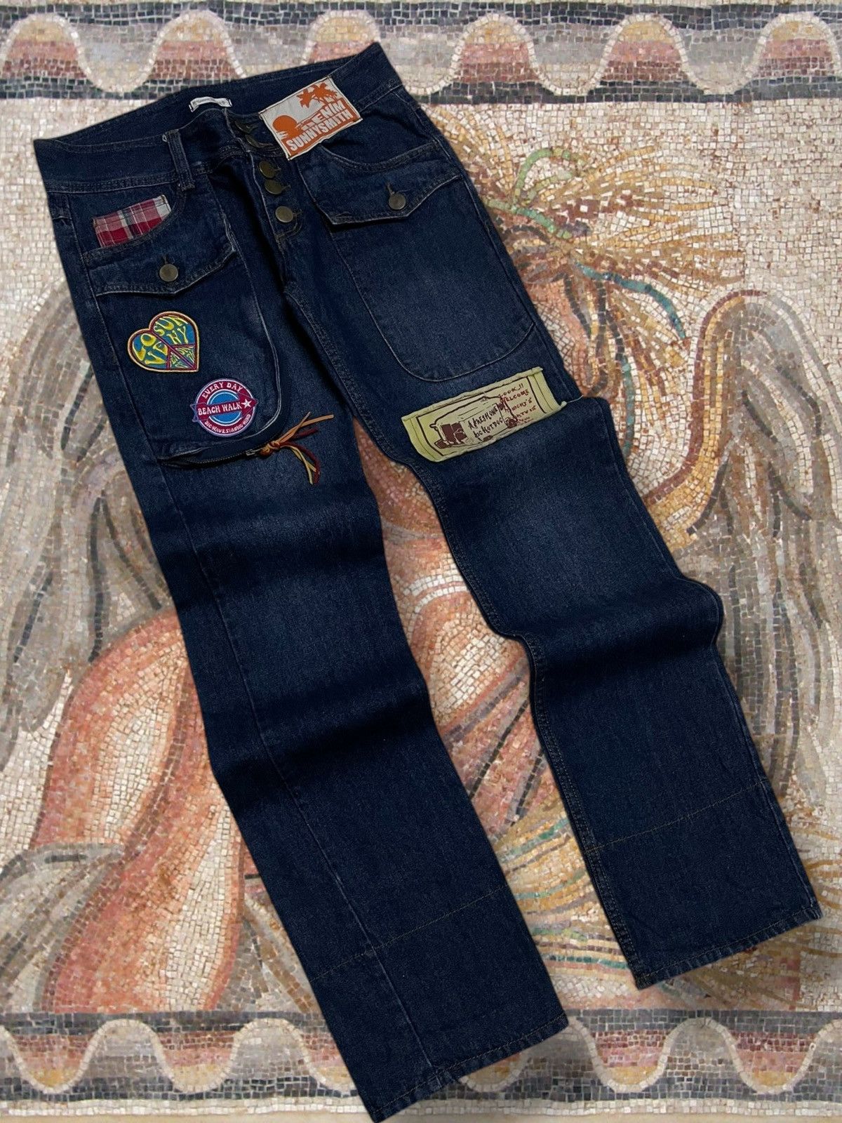 Hysteric Glamour Vintate Og 1990s Japan Designer Sunny Smith Patchwork Grunge Size US 32 / EU 48 - 2 Thumbnail