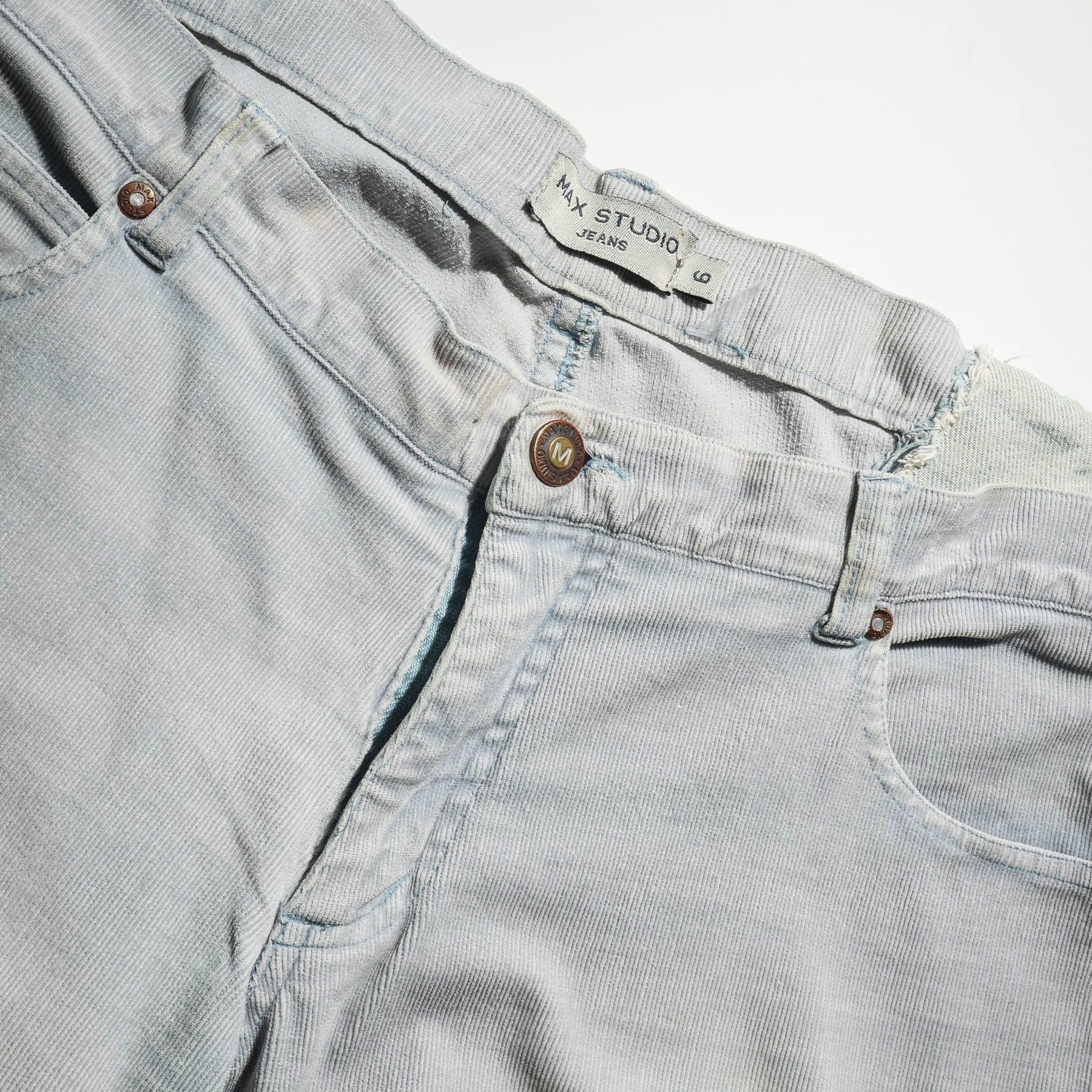 Vintage VTG Max Studio Distressed Boot Cut Flare Corduroy Jeans Size 32" / US 10 / IT 46 - 2 Thumbnail