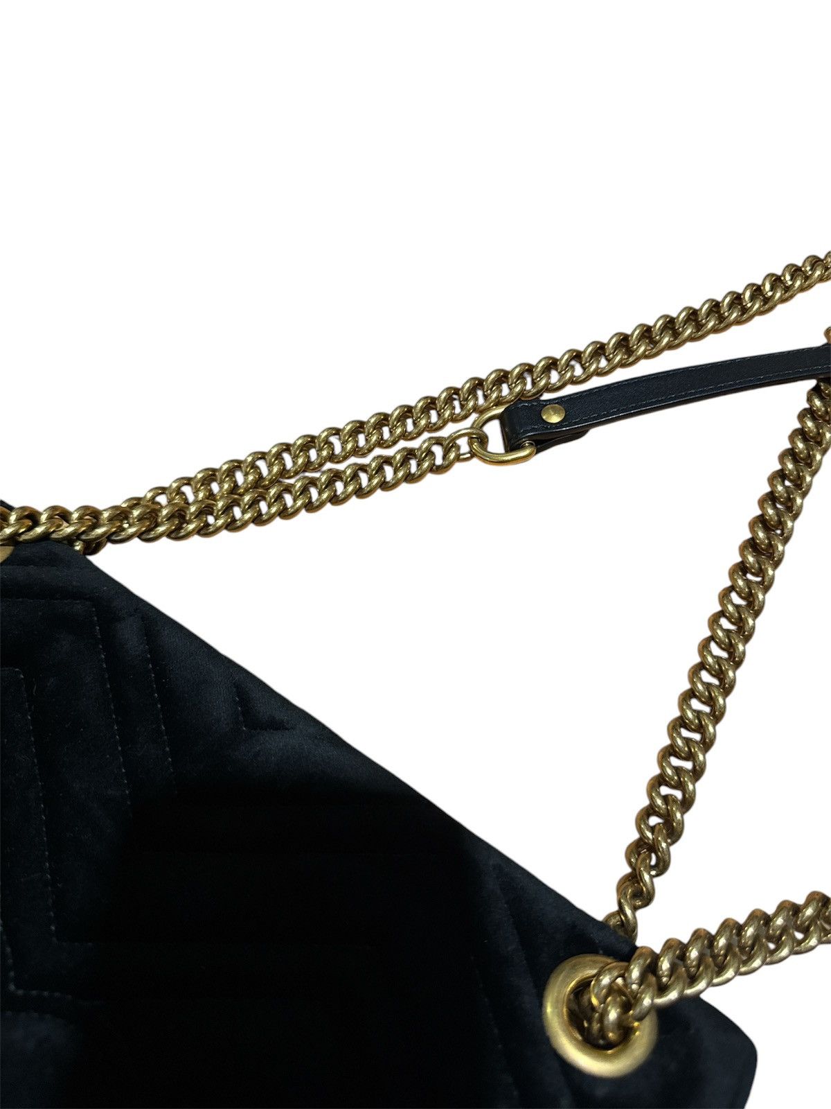Gucci GUCCI Black Velvet Marmont 'Loved' Shoulder Bag Size ONE SIZE - 5 Thumbnail