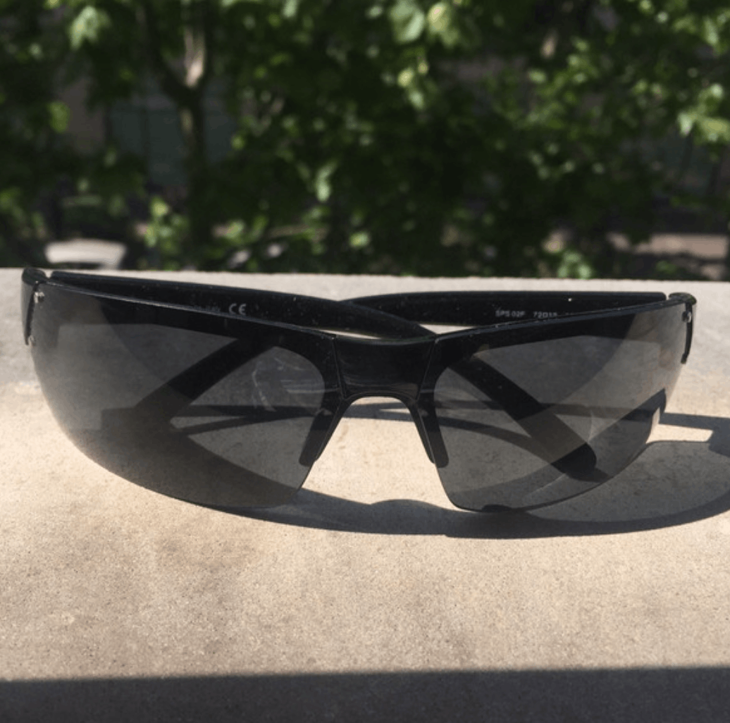 Prada × Vintage PRADA Sunglasses Rectangle Wrap Shield Metal Symbole Sport Size ONE SIZE - 2 Thumbnail