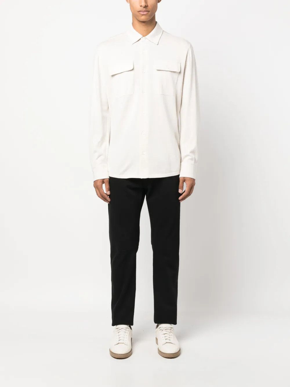 Brunello Cucinelli o1y0526 Solid Color Shirt in Ivory Size US XS / EU 42 / 0 - 5 Thumbnail