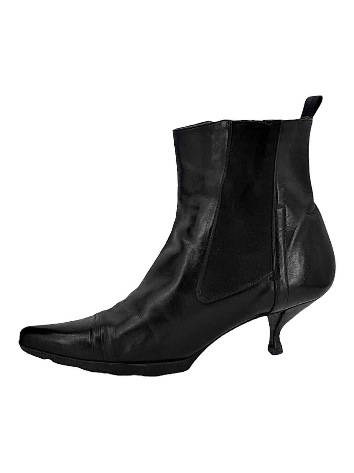 Prada Stivaletti Prada neri in pelle con tacco kitten heel – TG 39 Size US 9 / IT 39 - 11 Thumbnail