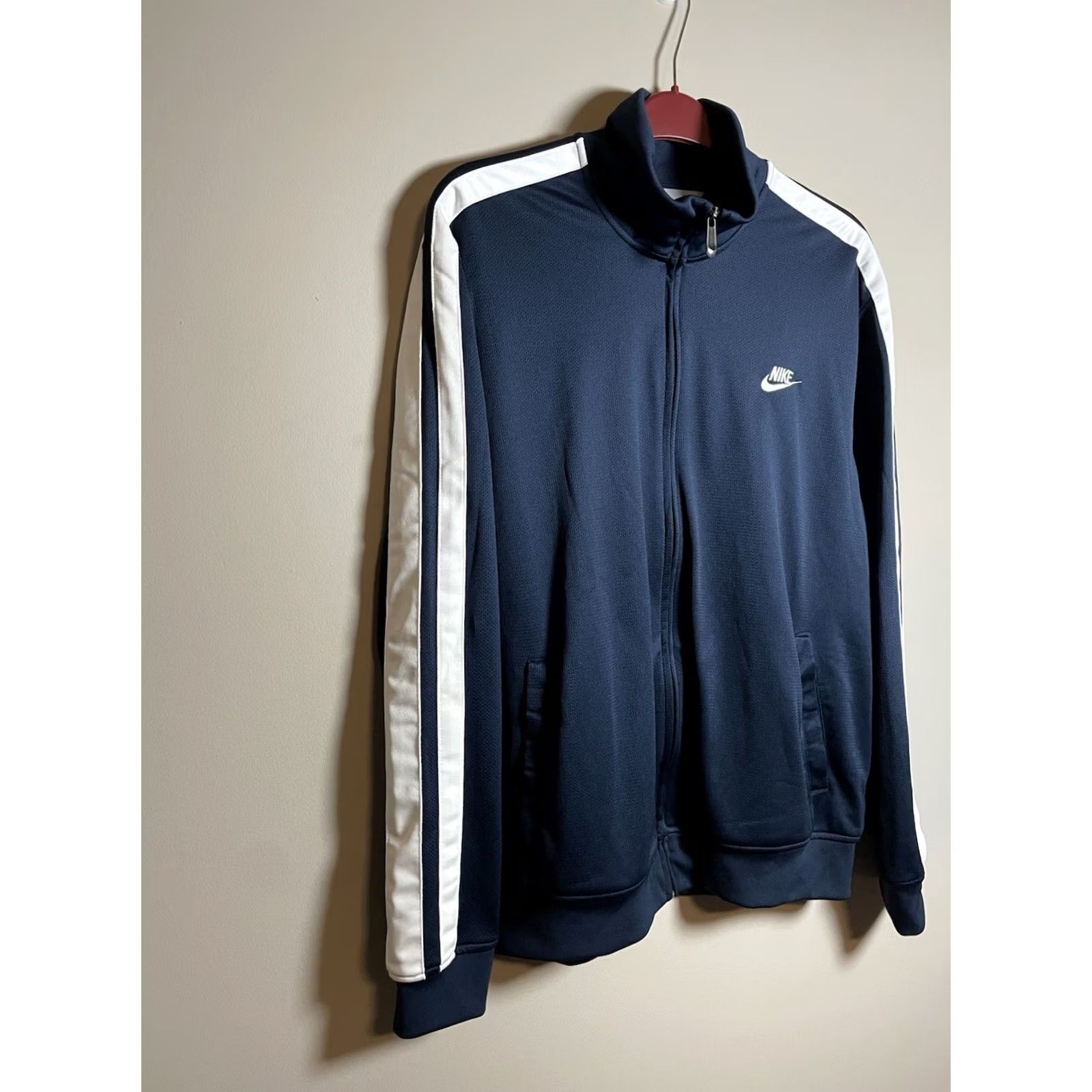 Nike VINTAGE Nike Silver Tag Navy Relaxed Fit Zip Up Track Jacket XL Men Blue Size US XL / EU 56 / 4 - 2 Thumbnail