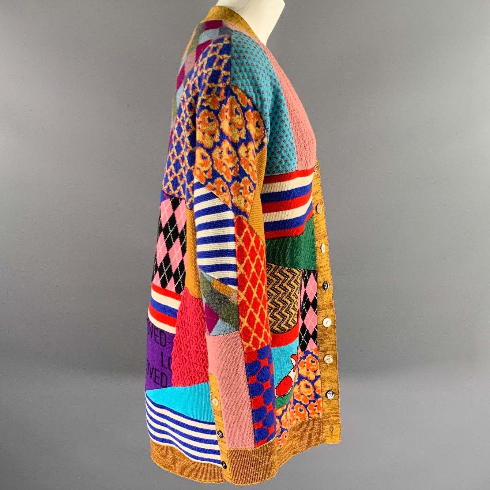 Gucci GUCCI Size XL Camel Wool Blend Patchwork Cardigan Size XL / US 12-14 / IT 48-50 - 3 Thumbnail