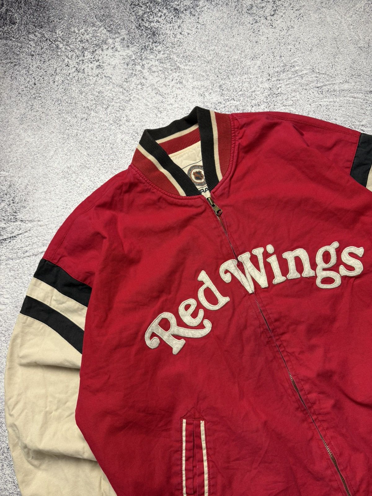 NHL Vintage 90s Mirage NHL Red Wings Detroit Bomber Jacket Rare Size US XL / EU 56 / 4 - 3 Thumbnail