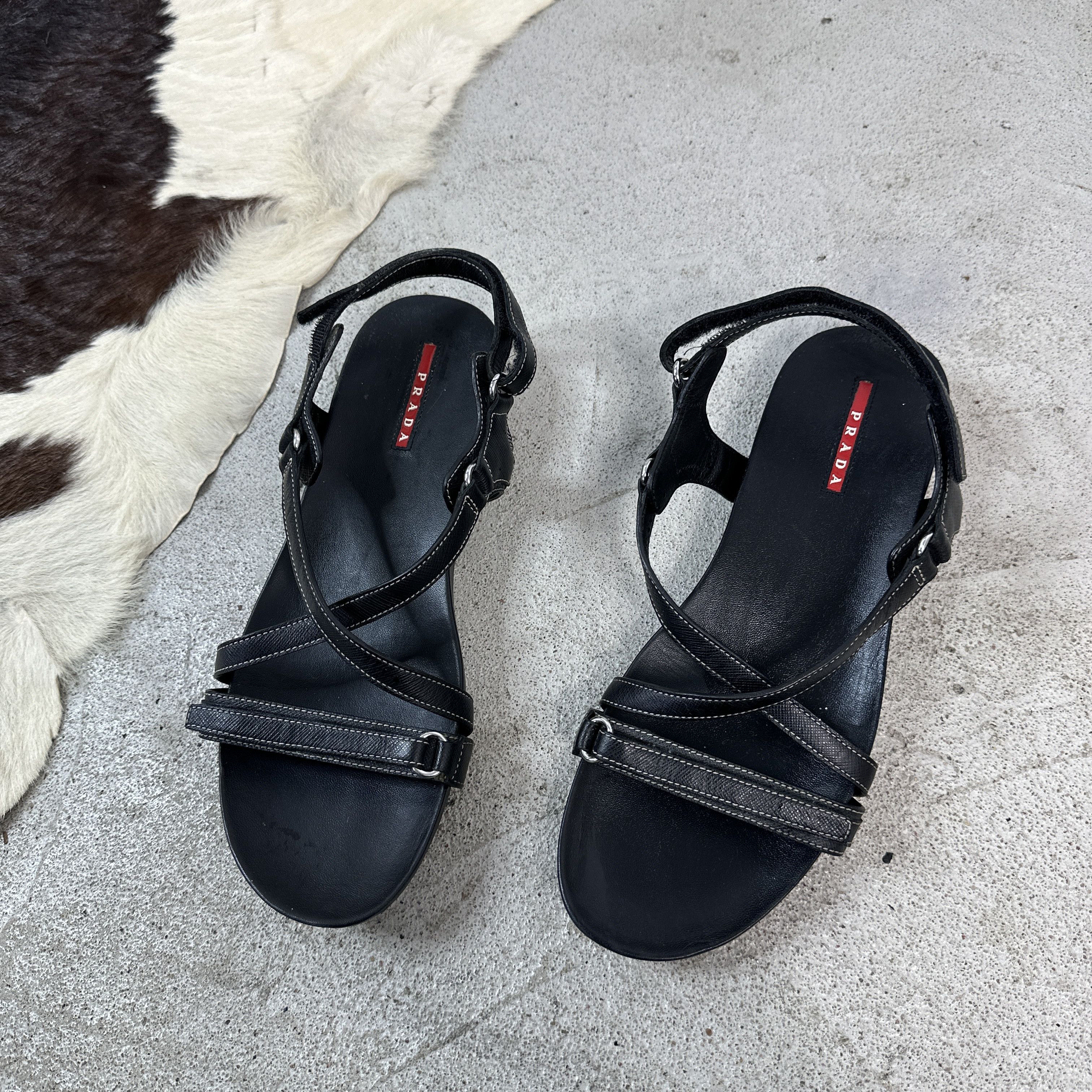 Prada × Vintage Vintage Leather Shoes Sandals Prada 00s Size US 11.5 / IT 41.5 - 3 Thumbnail