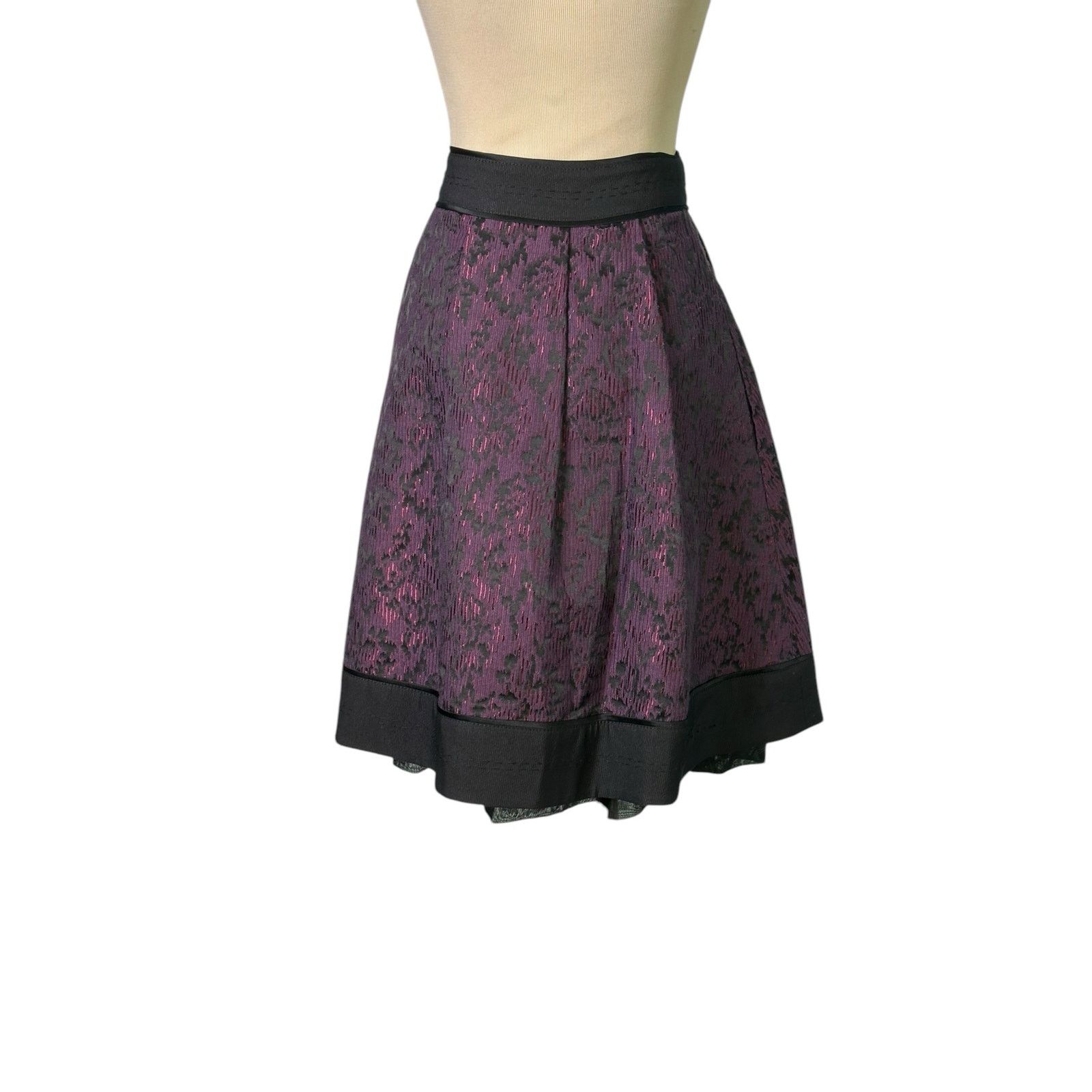 Diane von Furstenberg Diane Von Furstenberg black purple pleated mini skirt size 6 Size 28" / US 6 / IT 42 - 18 Thumbnail