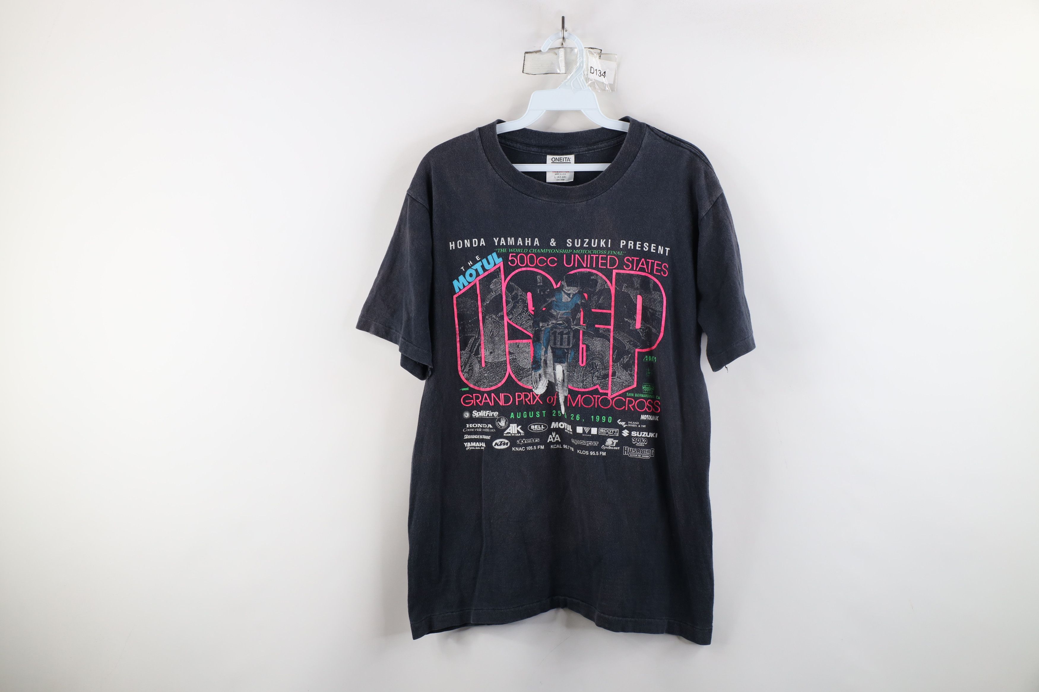 Vintage Vintage 90s Grand Prix of Motocross Racing T-Shirt USA Black Size US L / EU 52-54 / 3 - 1 Thumbnail