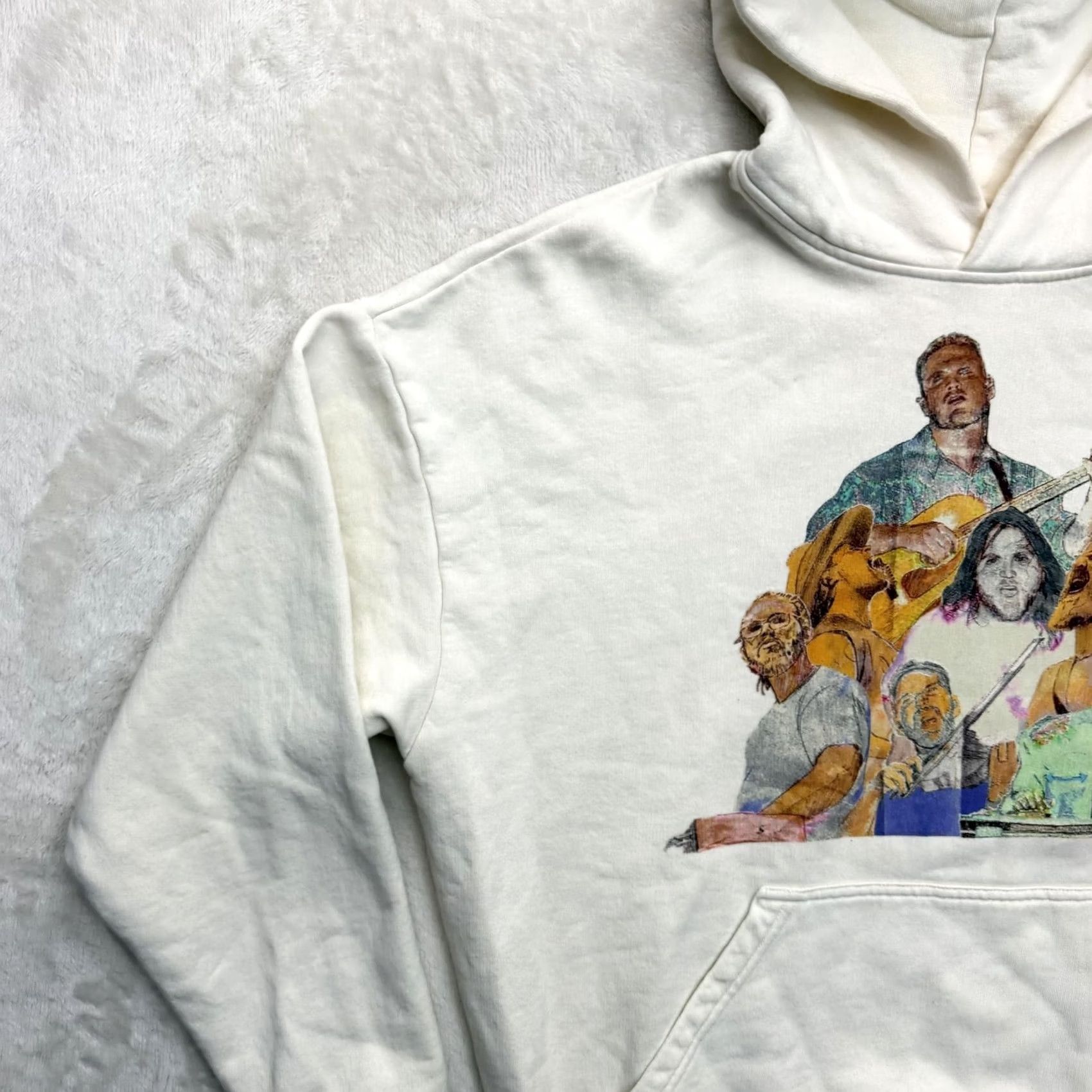 Vintage Zach Bryan Hoodie Mens Small White Quittin Time Tour Fleece Graphic Crew Neck Pockets Logo Size US S / EU 44-46 / 1 - 6 Thumbnail