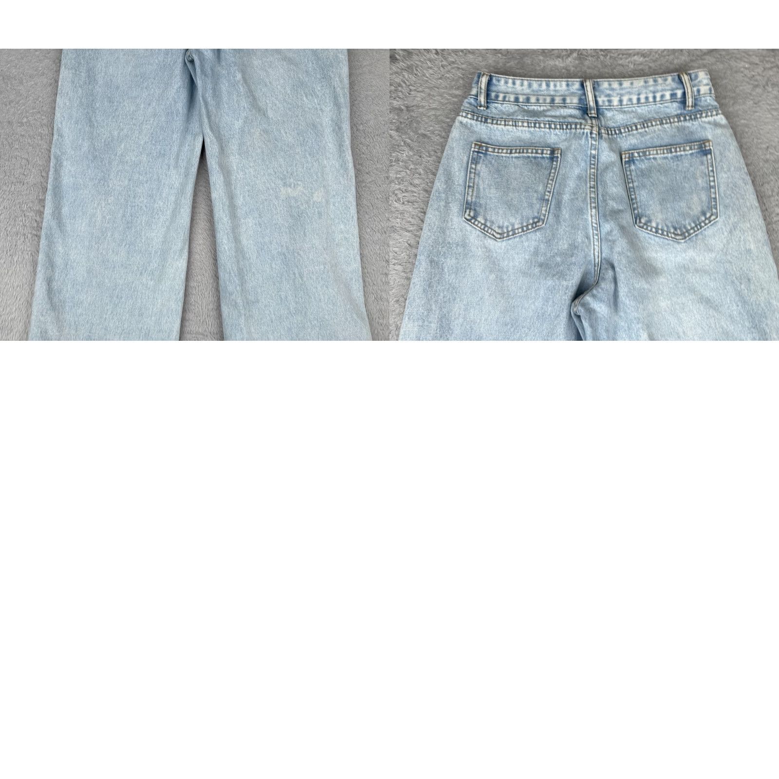 Shein Shein Jeans Women 4 Blue Denim Wide-Leg High Rise Distressed 26x31 90s Women Size 27" / US 4 / IT 40 - 10 Thumbnail