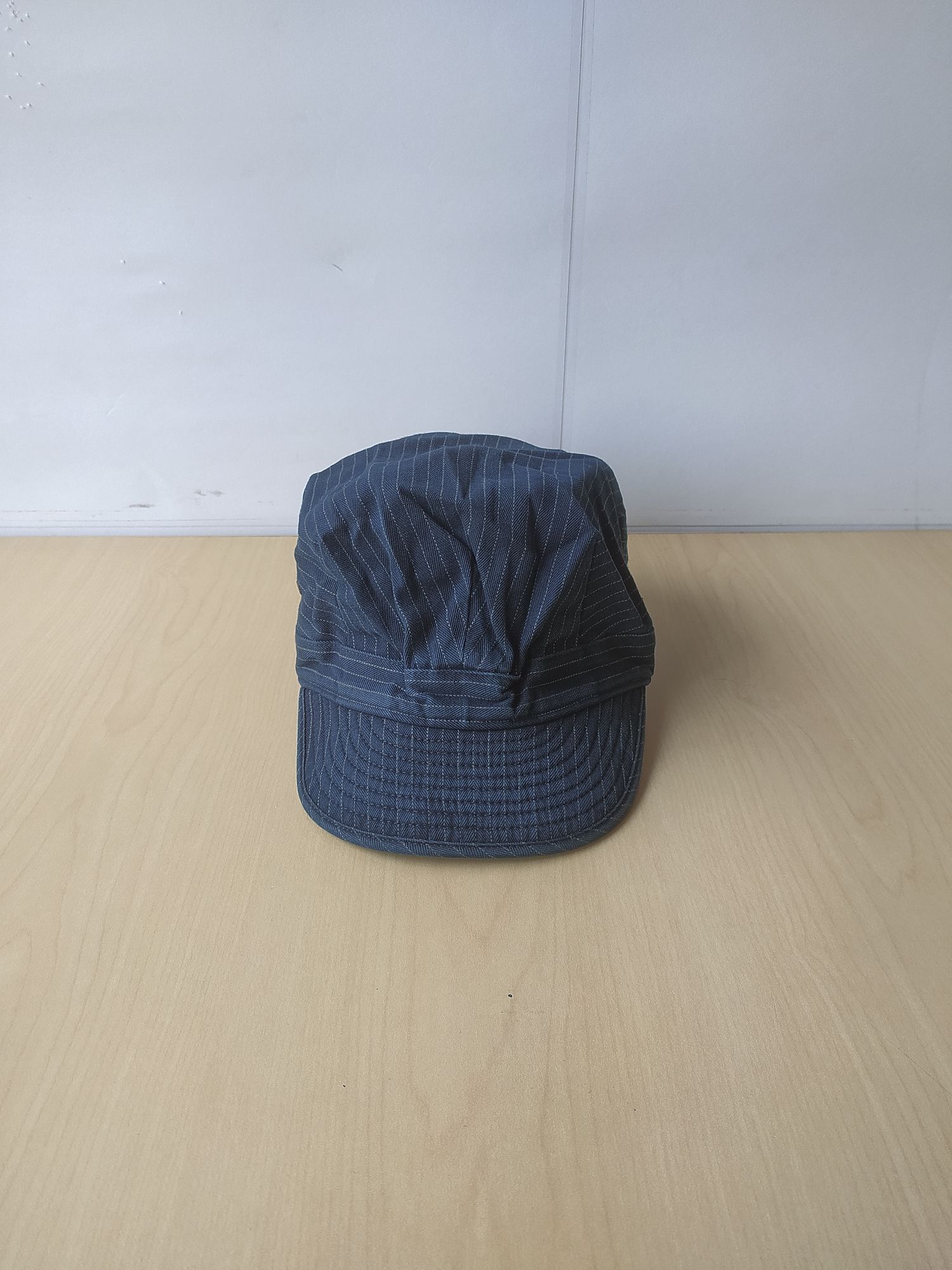Double RL Striped Denim Newsboy Cap