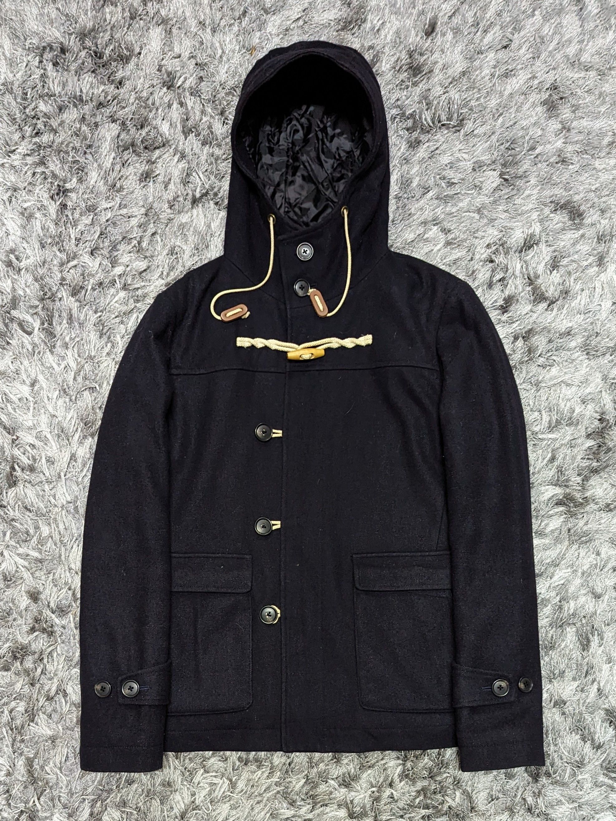 image of Vintage Journal Standard Jacket Relume Heavy Coat Hoodie in Navy, Men's (Size Medium)