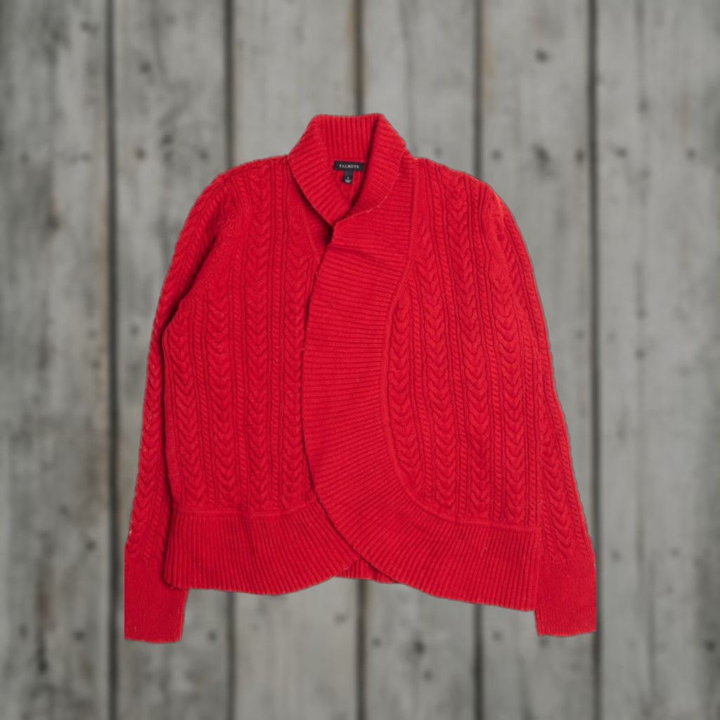Talbots VINTAGE Talbots Fisherman Sweater Large Red Cable Knit Cozy Classic 1000 Size L / US 10 / IT 46 - 1 Thumbnail