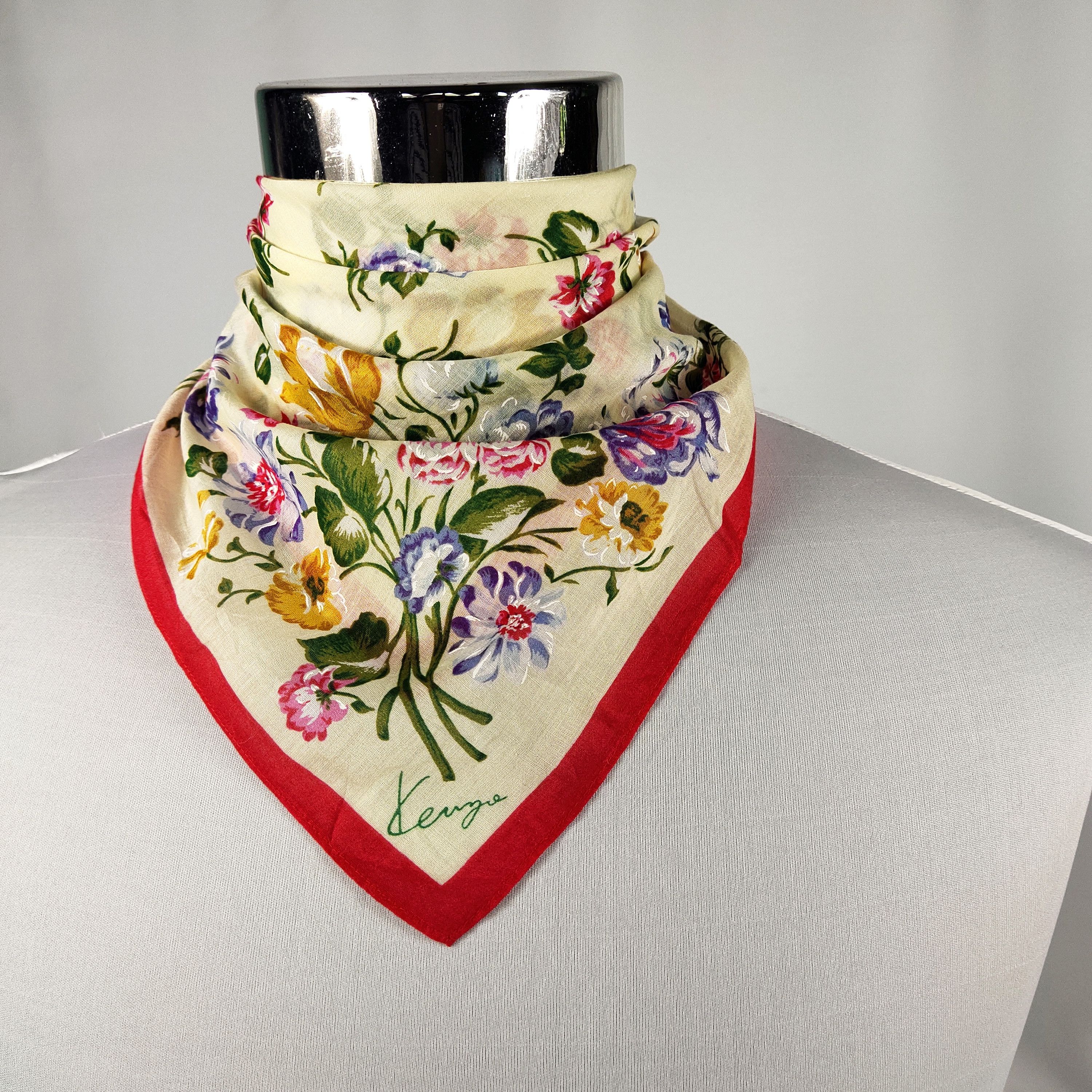 Kenzo × Vintage Kenzo Handkerchief / Neckerchief / Bandana FZ264 Size ONE SIZE - 1 Thumbnail
