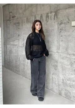 Japanese Brand Women loose knitted sweater Star Pattern Size ONE SIZE - 2 Thumbnail