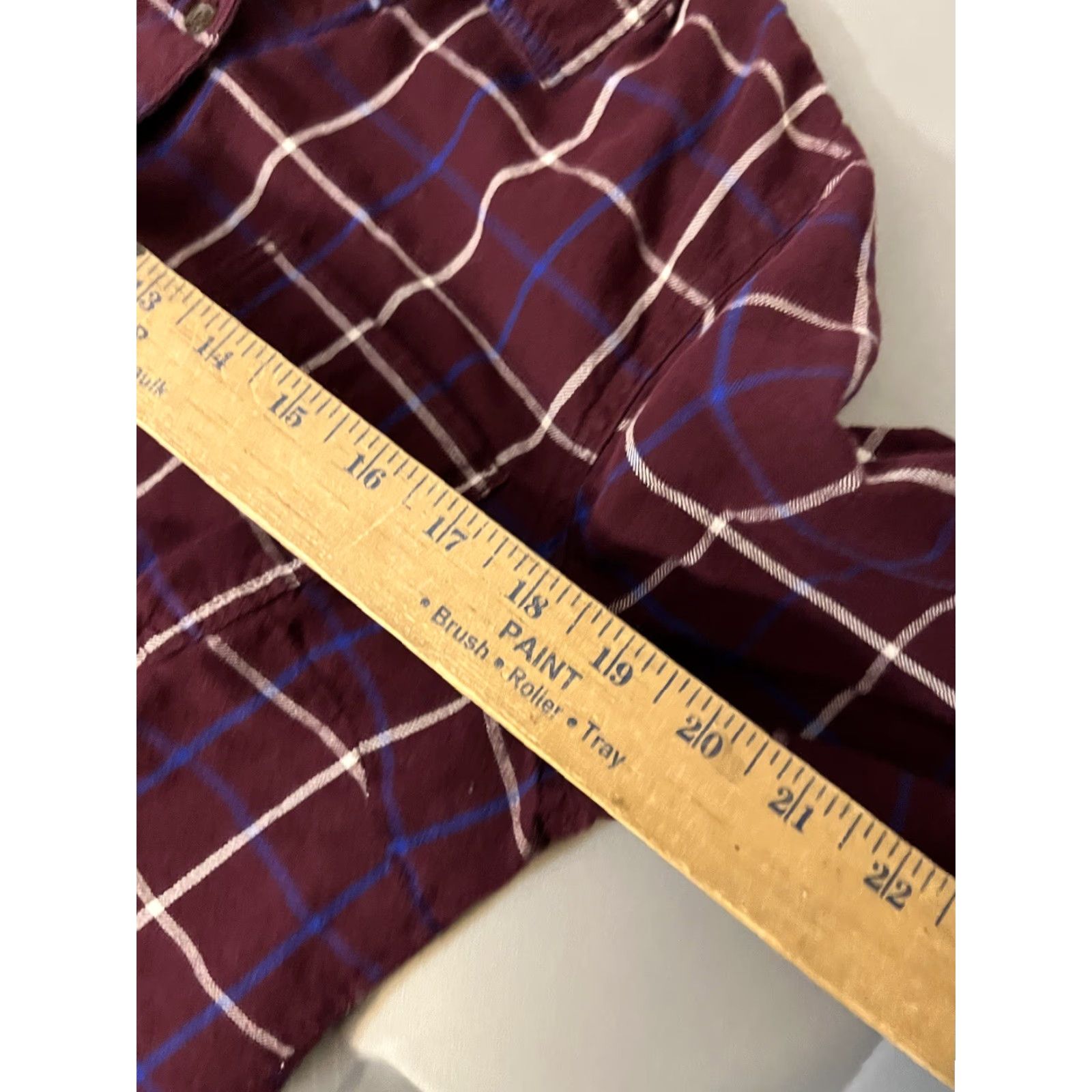 Old Navy Old Navy Shirt Women’s Button Up Long Sleeve Plaid Burgundy Size Large - Red Casual Blouse Size L / US 10 / IT 46 - 6 Thumbnail