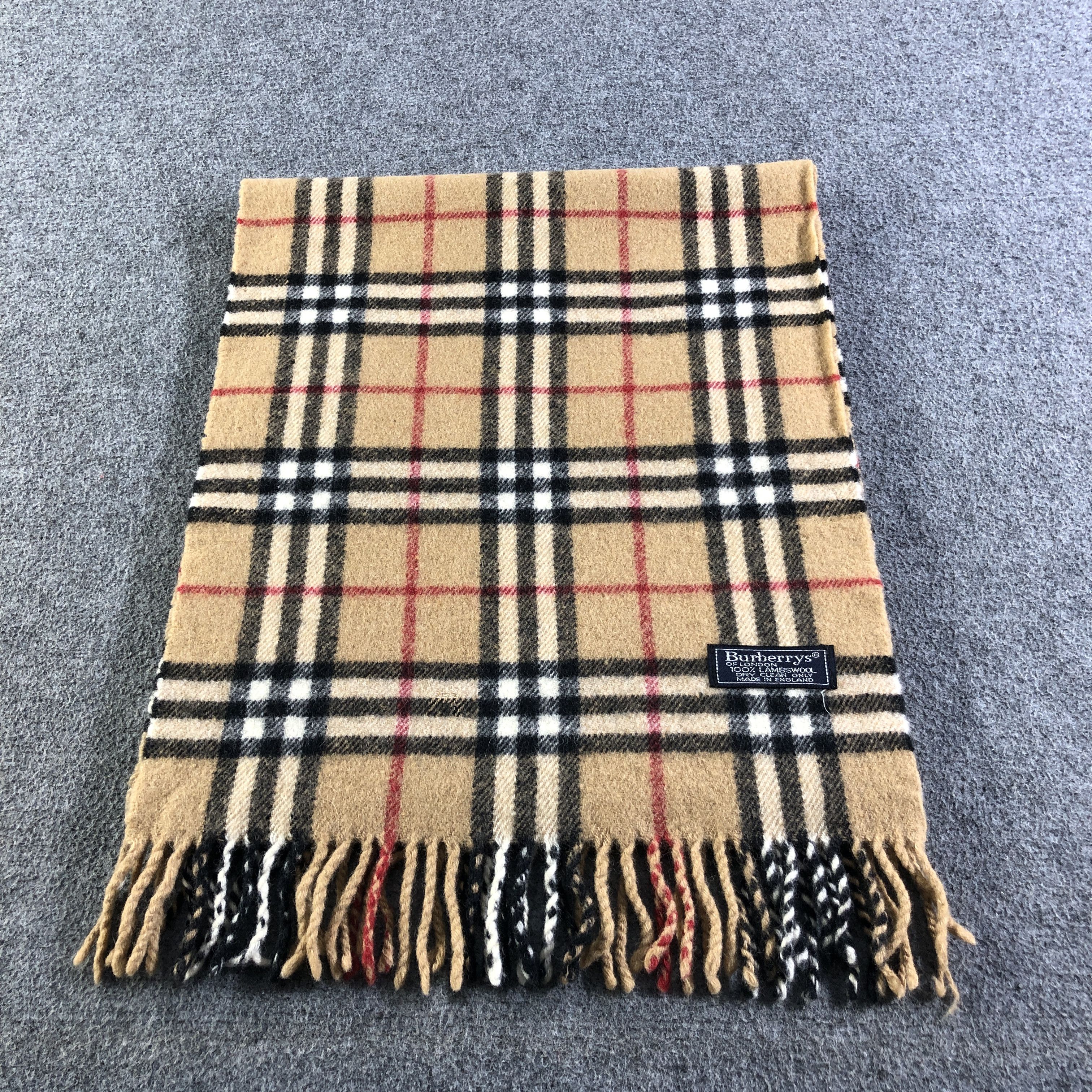 Burberry Burberry Nova Check Tan Wool Scarf Muffler V2637 Size ONE SIZE - 3 Thumbnail