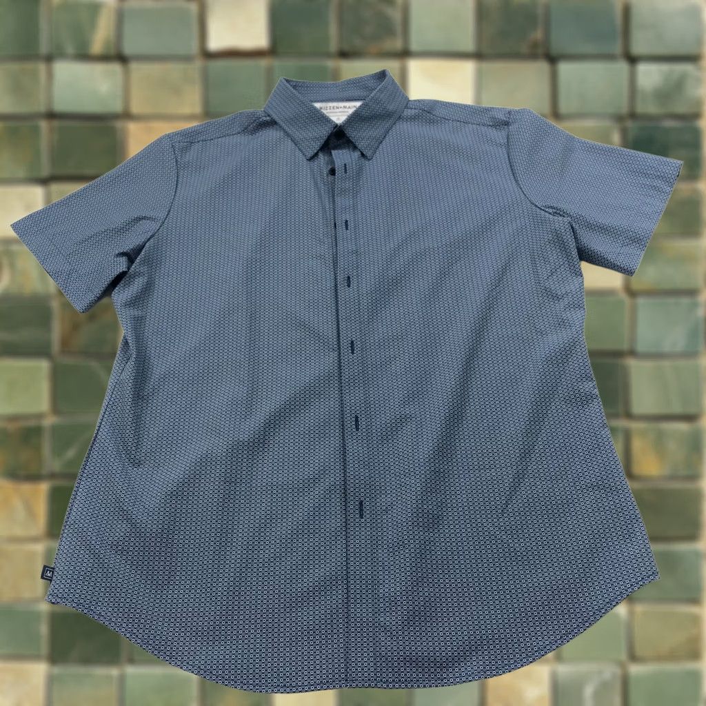 Mizzen+Main Mizzen+Main Performance Trim Button SS Shirt All Over Print Blue MINT Size US M / EU 48-50 / 2 - 1 Thumbnail