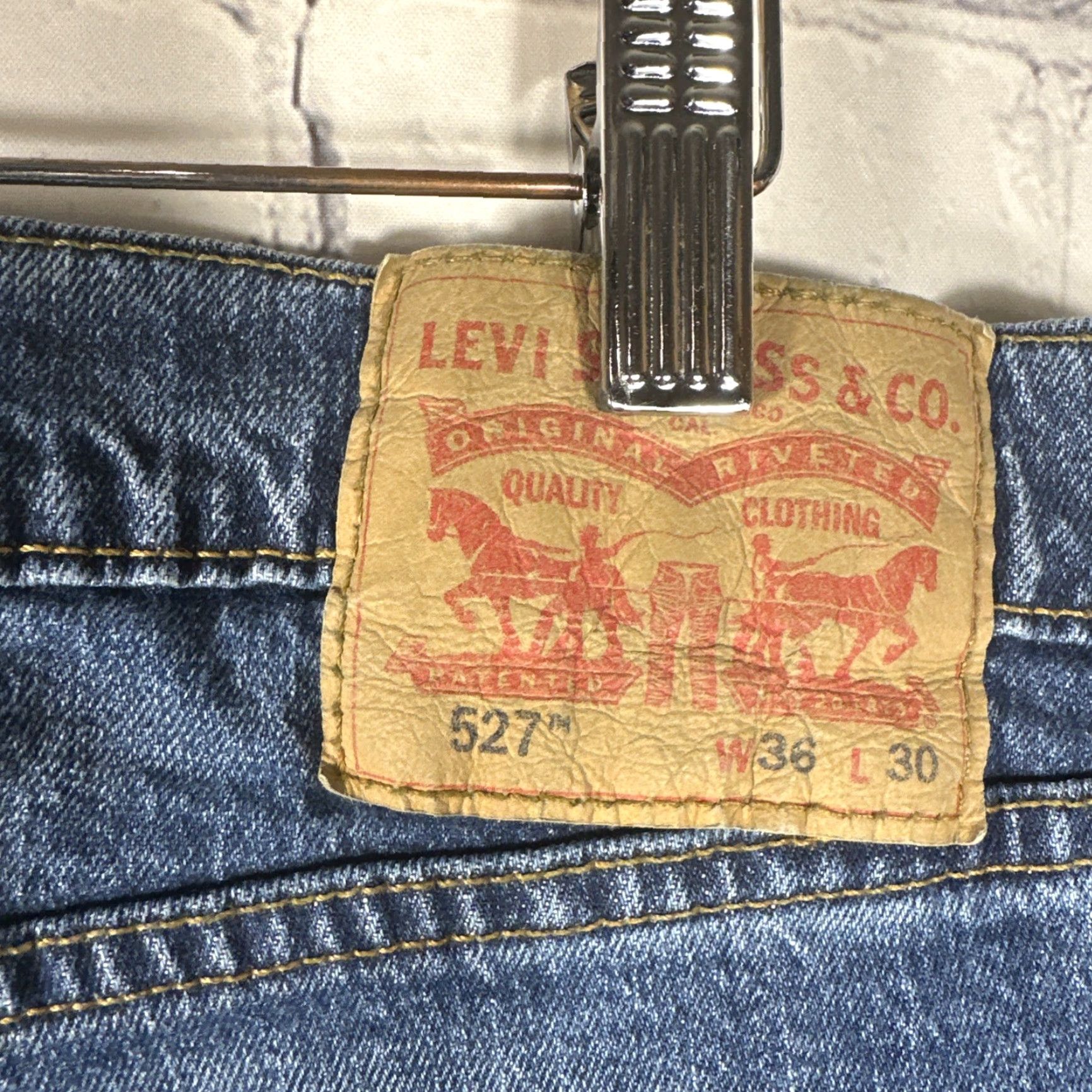 Levi's Levi's Jeans 527 Mens 36x30 Blue Bootcut Western Cowboy Whiskered Comfortable Classic 5-Pocket Denim Cotton Regular Straight N/A Size US 36 / EU 52 - 3 Thumbnail