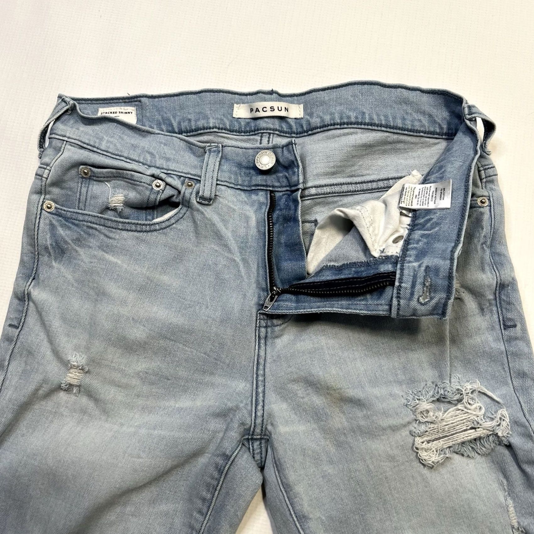 Pacsun Pacsun Los Angeles Stacked Skinny Light Blue Jeans 29x32 Active Stretch School Jeans Size US 29 - 3 Thumbnail