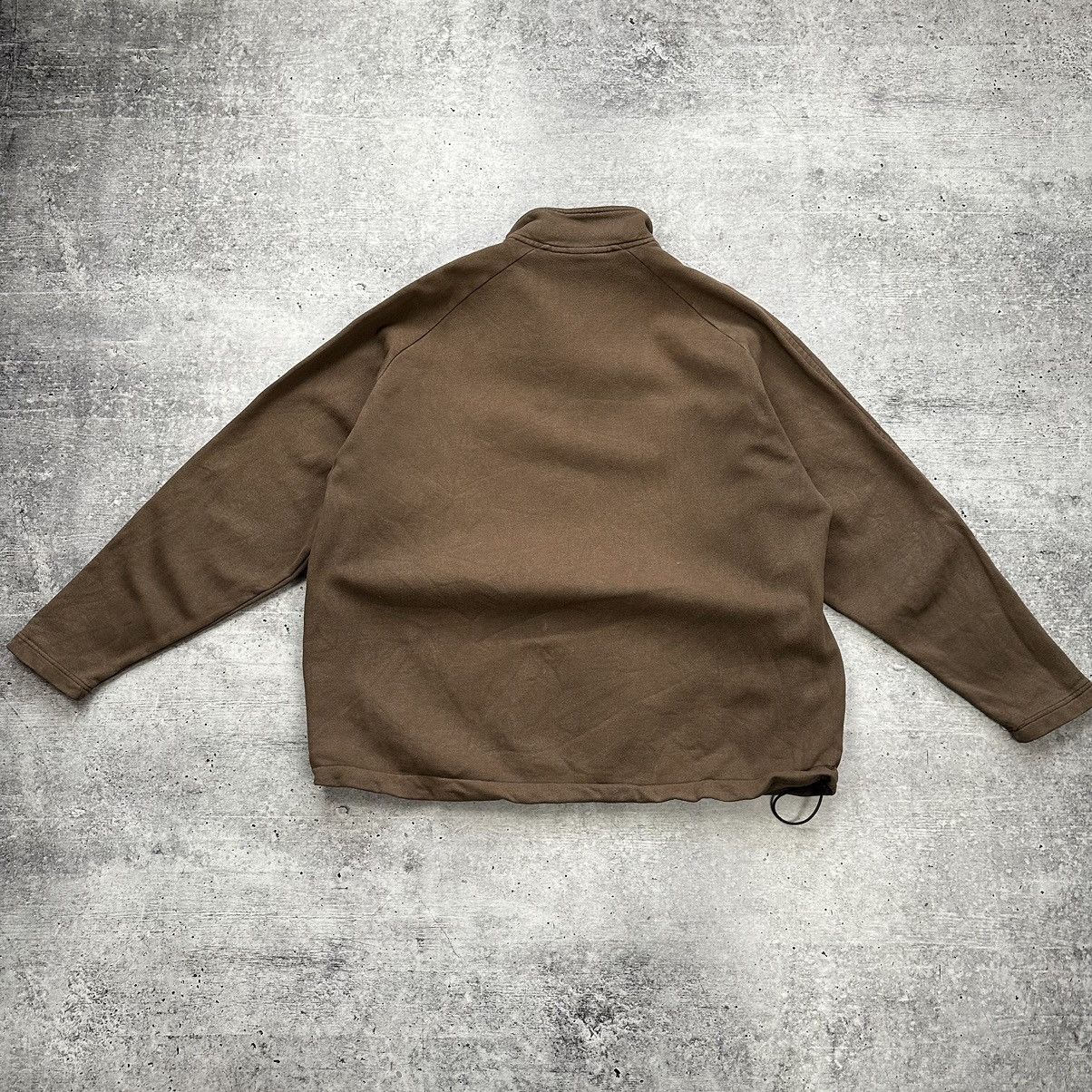 Nike × Vintage Nike Vintage 90s Center Logo Brown Faded 1/3 Zip Sweatshirt Size US XXL / EU 58 / 5 - 15 Thumbnail