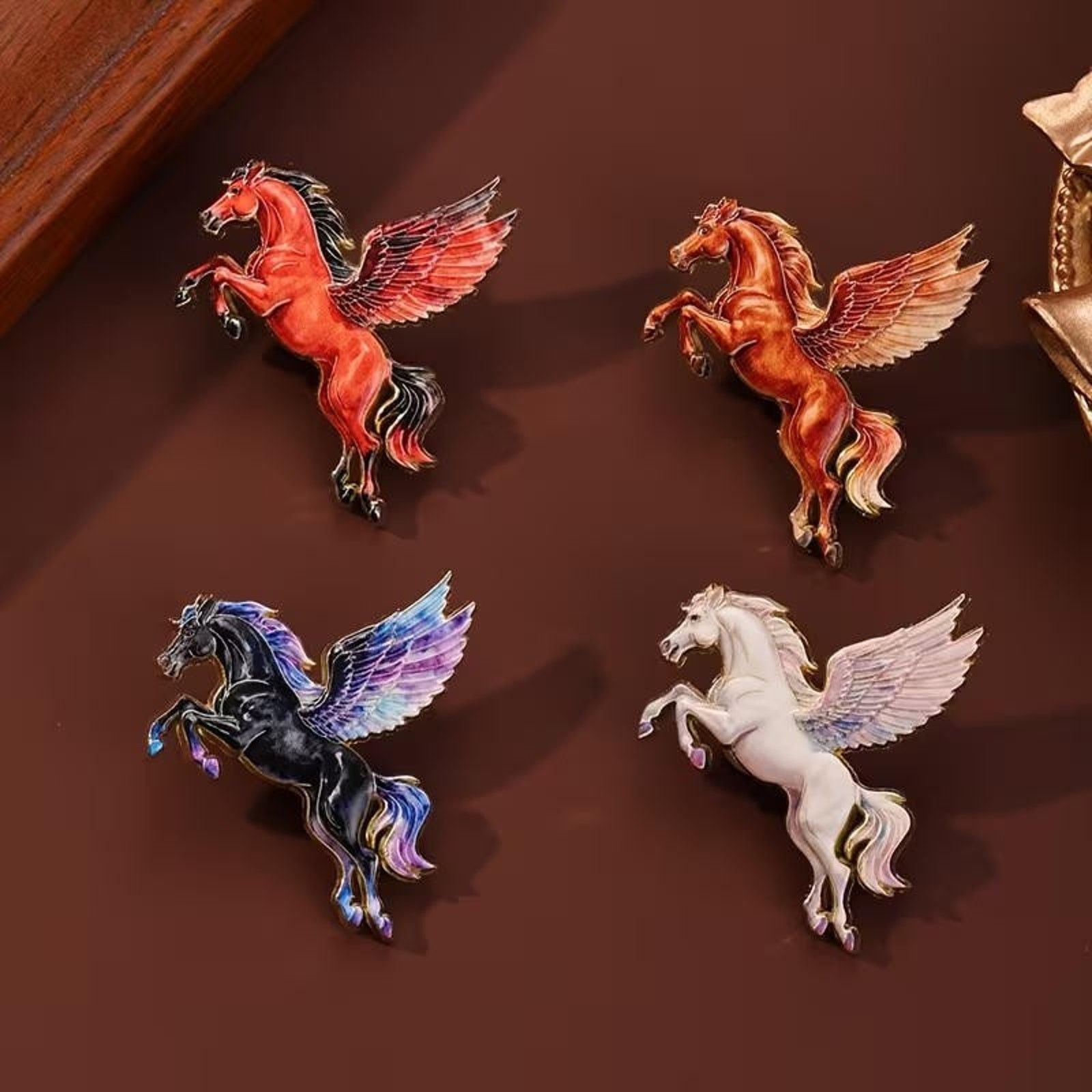 Other 4 pcs Pegasus Horse Enamel Brooch Clutch Pin Size ONE SIZE - 3 Thumbnail