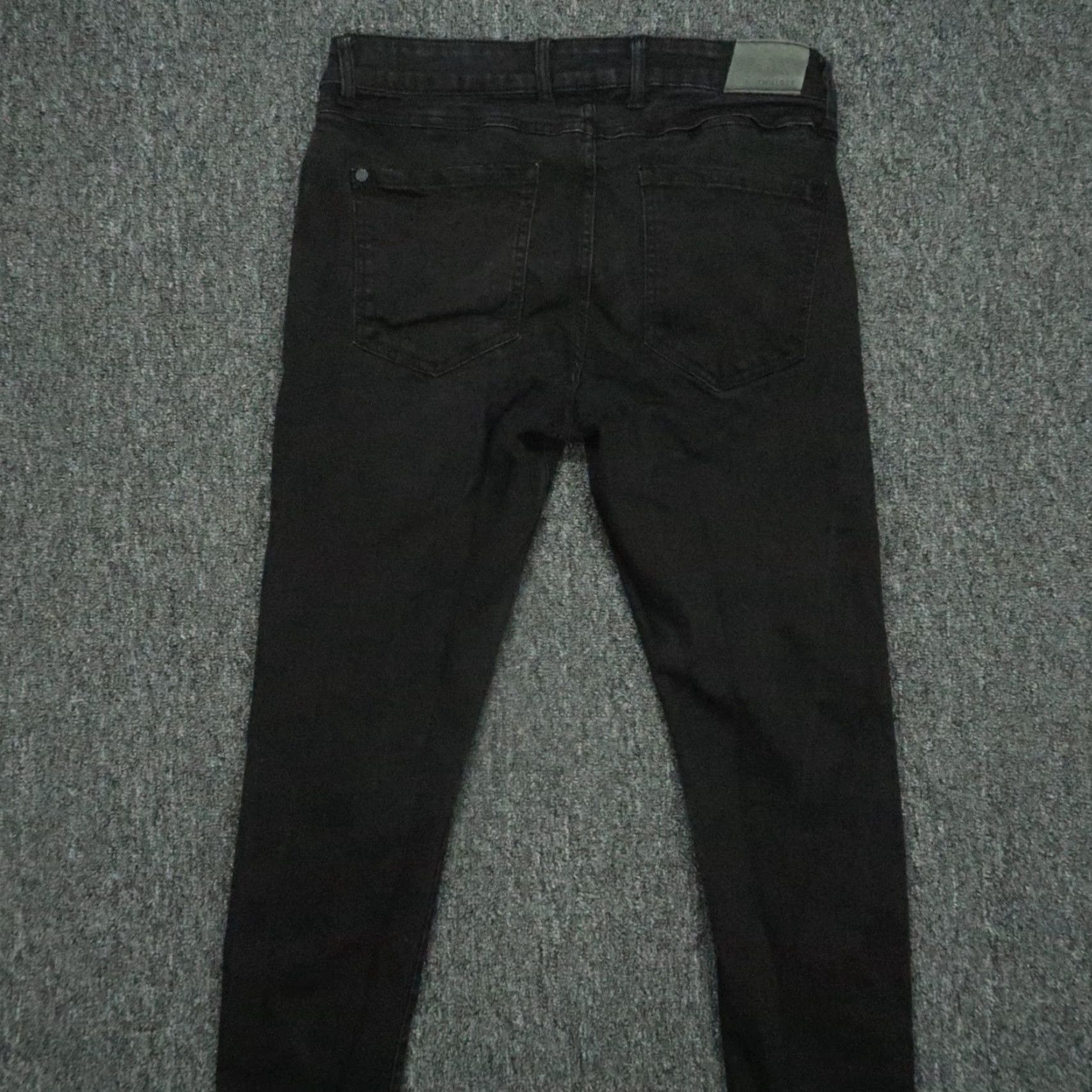 Denime Twillory Jeans Mens 32x28 Black Denim Slim Straight 5-Pocket Belt Loops Size US 32 / EU 48 - 5 Thumbnail