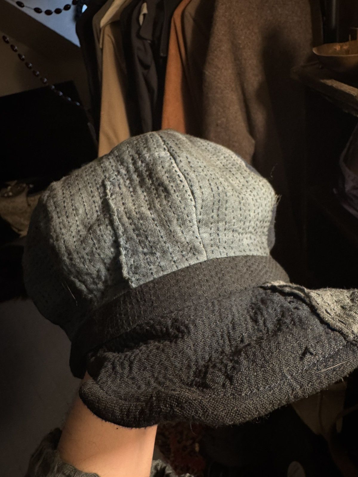 Triangles Hat Sashiko Patchwork repaired