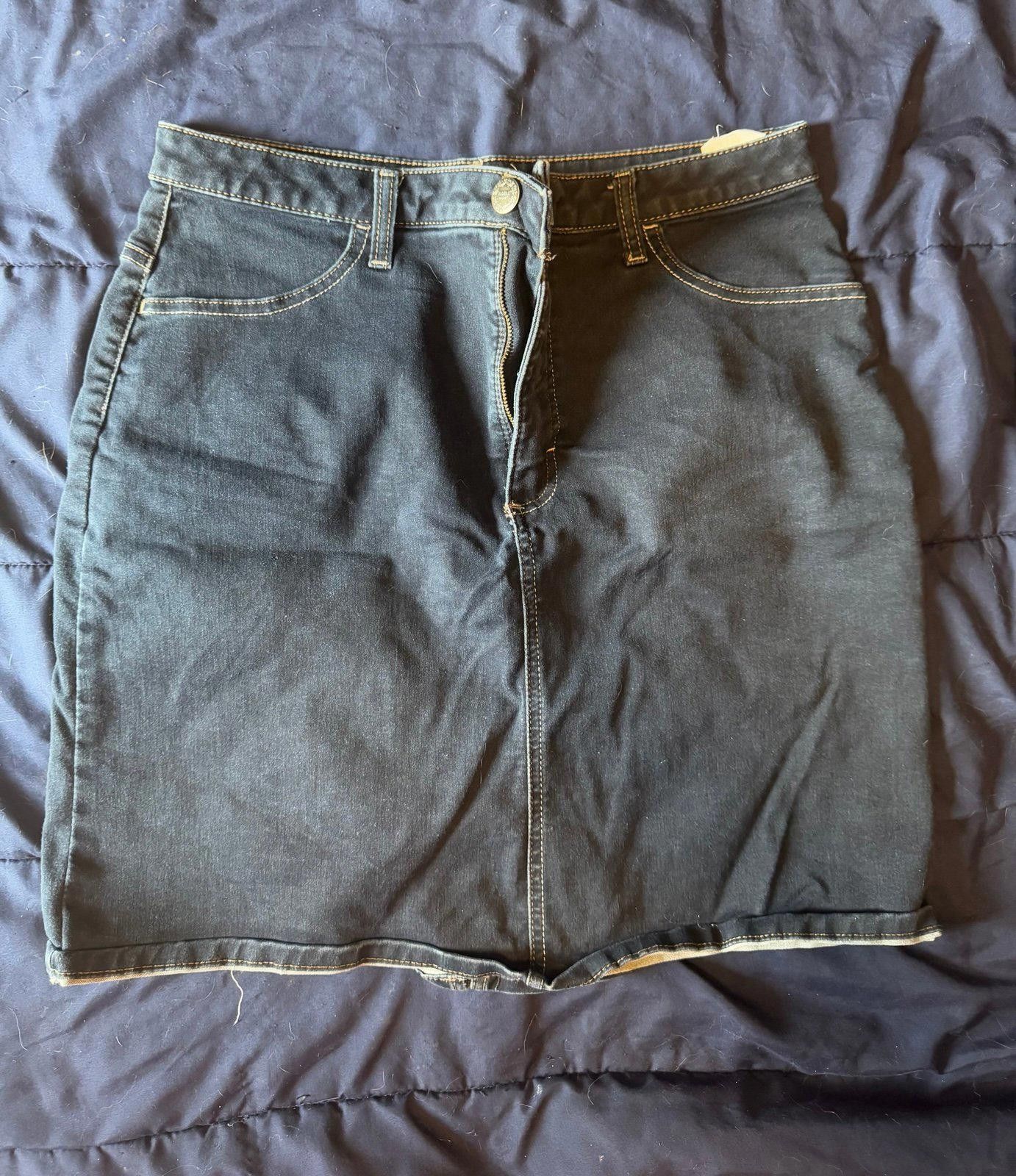 Other Riders By Lee Midrise Knee Length Denim Skirt 14M Size 36" / US 14 / IT 50 - 1 Thumbnail