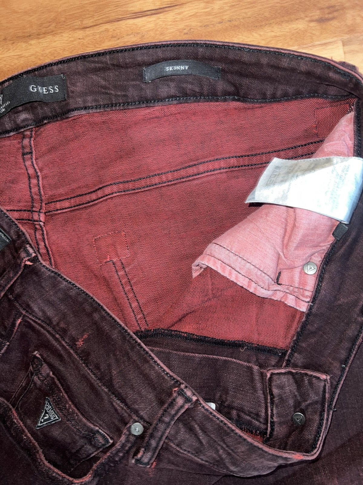 Guess Guess “Maroon-Dyed” Skinny Jeans Size US 36 / EU 52 - 6 Thumbnail