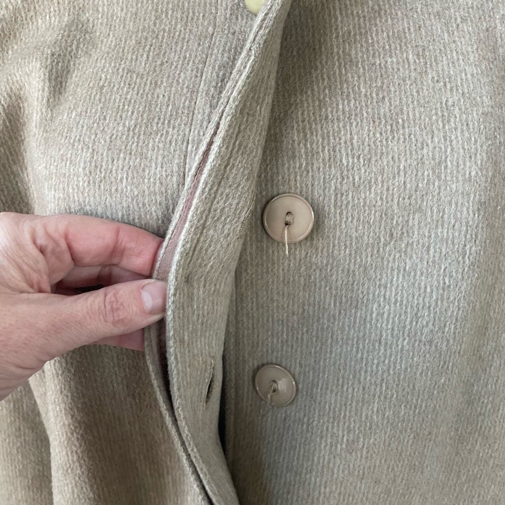 Vintage Vintage 80s Karen Peters Beige Wool Cashmere Peacoat USA L Size L / US 10 / IT 46 - 3 Thumbnail