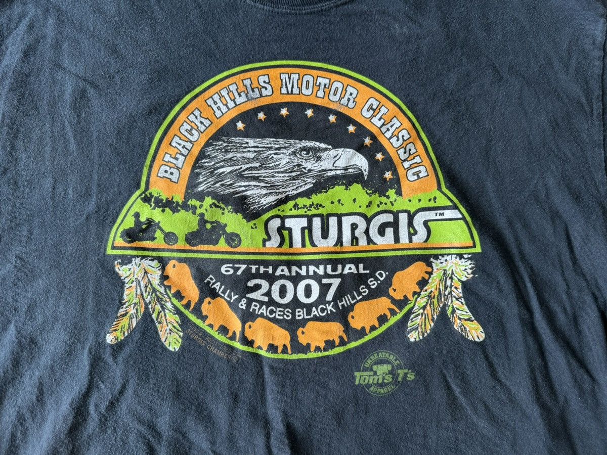 Hanes × Harley Davidson × Vintage Vintage Black Hills Sturgis 2007 Black T-shirt Hanes Beefy-T Size US XL / EU 56 / 4 - 3 Thumbnail