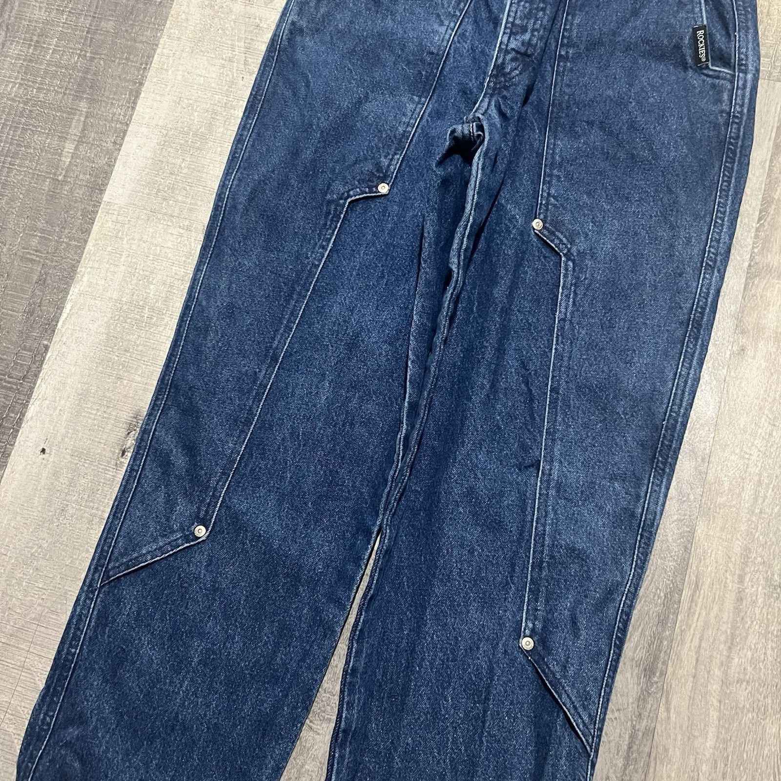 Vintage VTG Rocky Mountain Jeans Double Knee Western Bareback 29" Size 29" - 4 Thumbnail