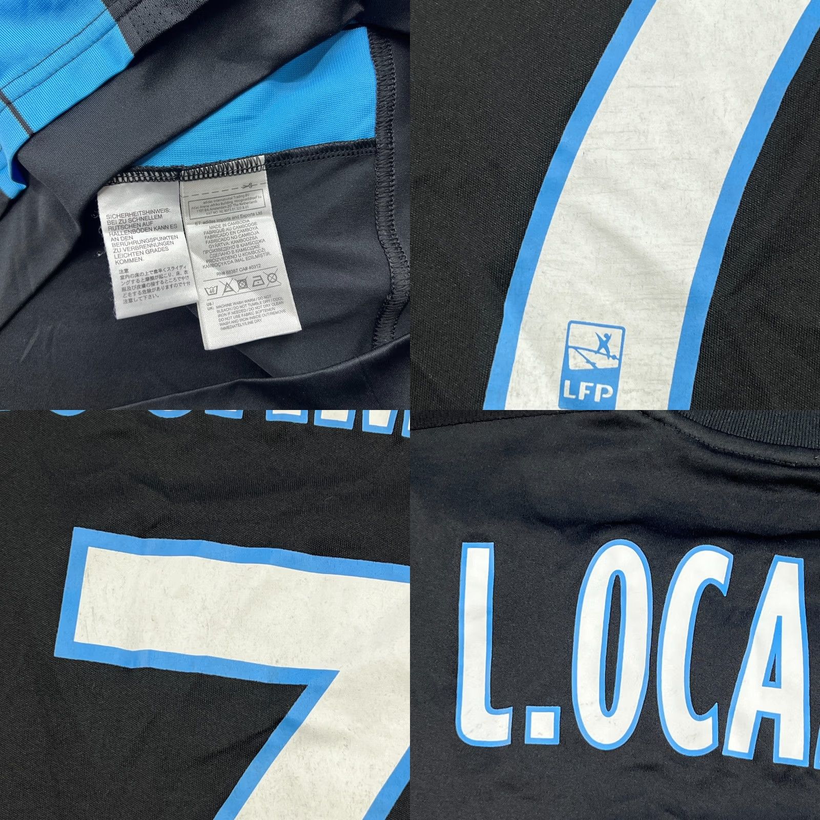 Adidas adidas Olympique Marselle 2015 2016 Away Lucas Ocampos Football Jersey Mens T-Shirt M Black Sport Jersey Mens Adidas Size US M / EU 48-50 / 2 - 8 Thumbnail