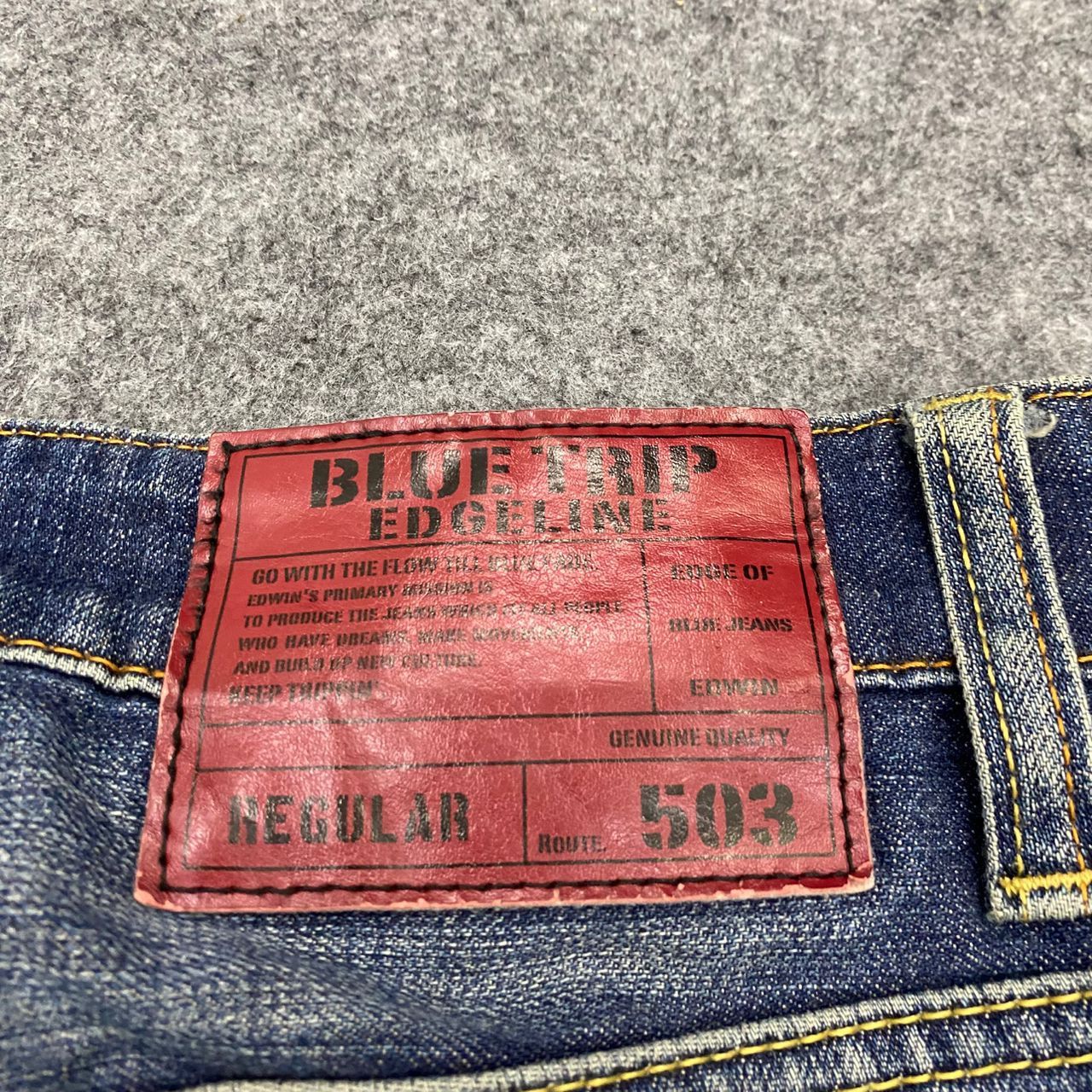 Edwin 💥Best Offer💥Vintage Edwin 503 Blue Trip Distressed Denim Size US 36 / EU 52 - 15 Thumbnail