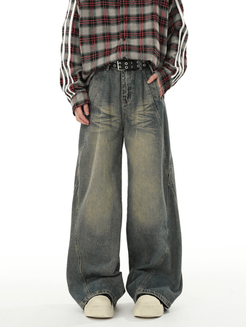 Japanese Brand Street hip-hop water stitching all-match distressed jeans Size US 32 / EU 48 - 1 Thumbnail