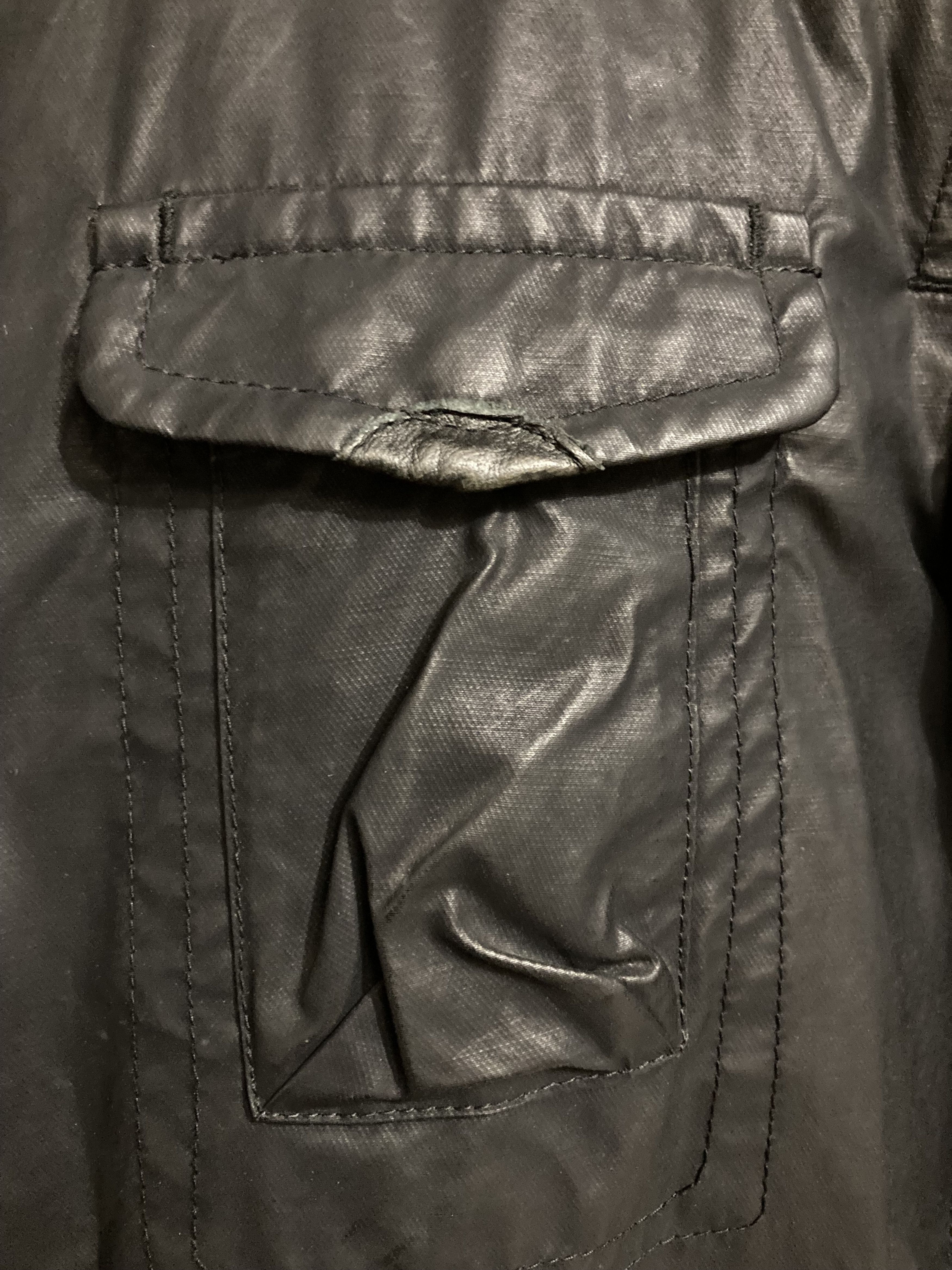 Strellson × Vintage STRELLSON Vintage Black Waxed Denim Light Jacket Size US L / EU 52-54 / 3 - 6 Thumbnail