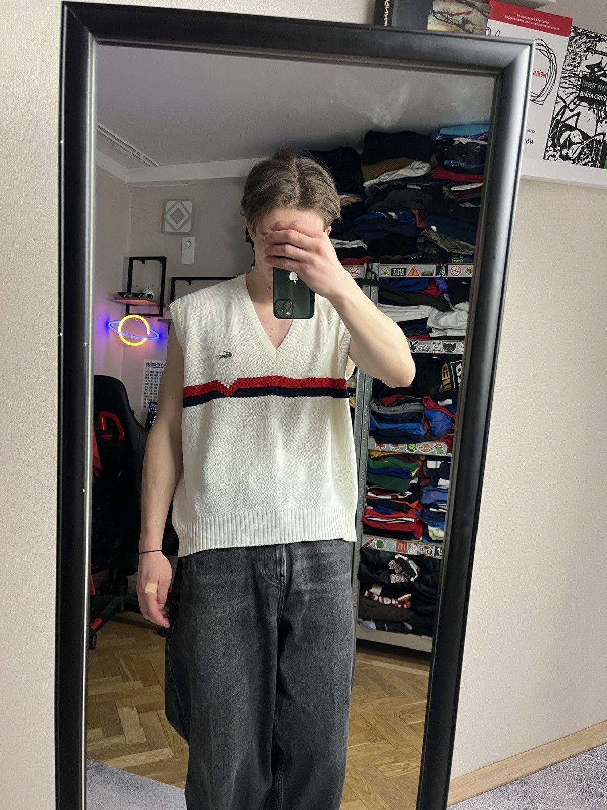 Lacoste Vintage 90’s Lacoste Vest Sweater Made in France Acrylic Size US M / EU 48-50 / 2 - 2 Thumbnail