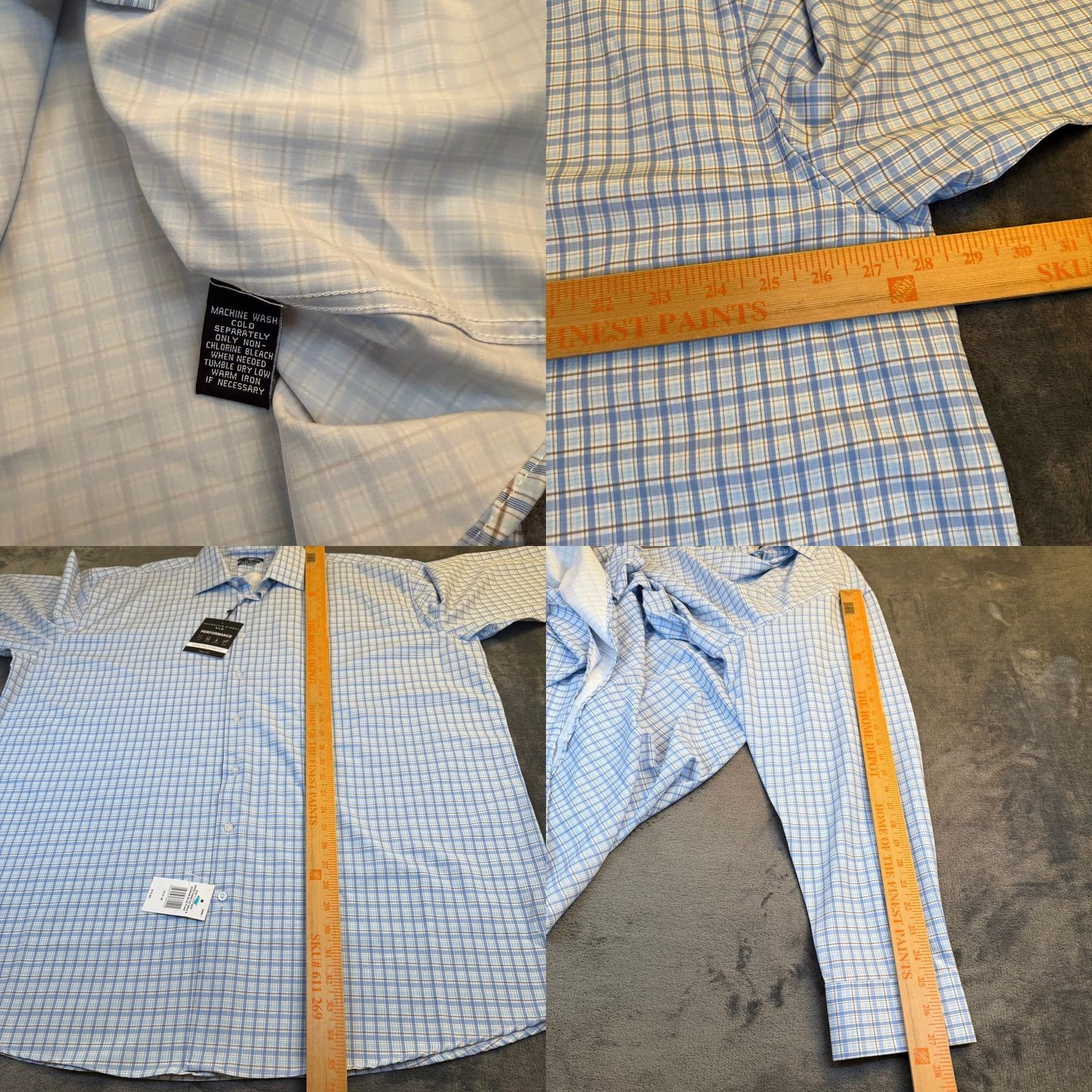 Vintage VINTAGE Shaquille O'Neal Dress Shirt Plaid Blue Mens 18 37/38 Shirt Big and Tall Long Sleeve Size 48R - 8 Thumbnail